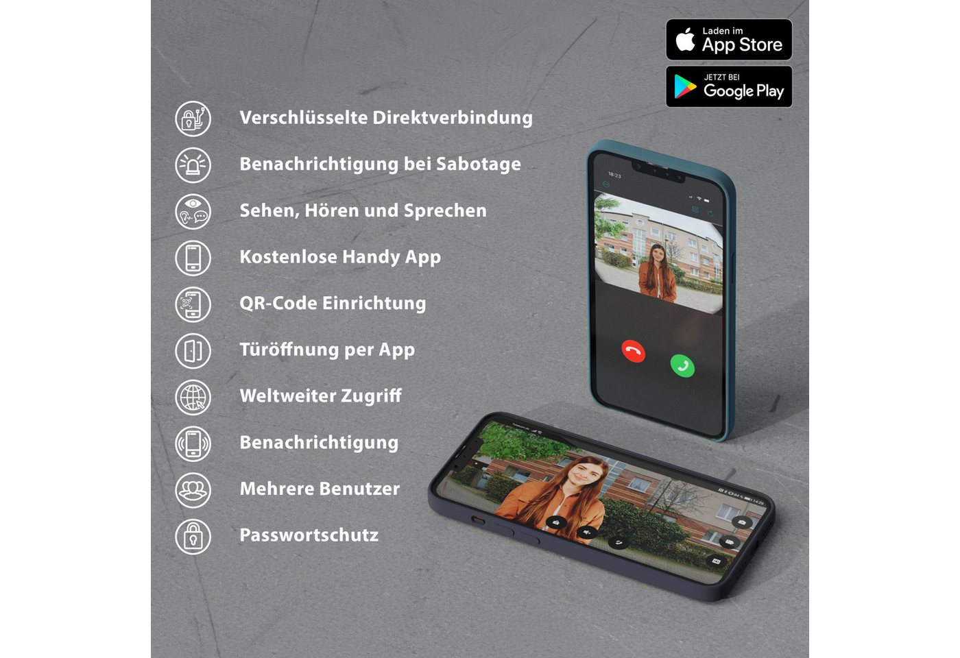 Thumbnail - Goliath Intercom Video-Türsprechanlage Goliath Basic Line Türklingel Silber / Anthrazit (Privat oder Gewerblich, Silber)