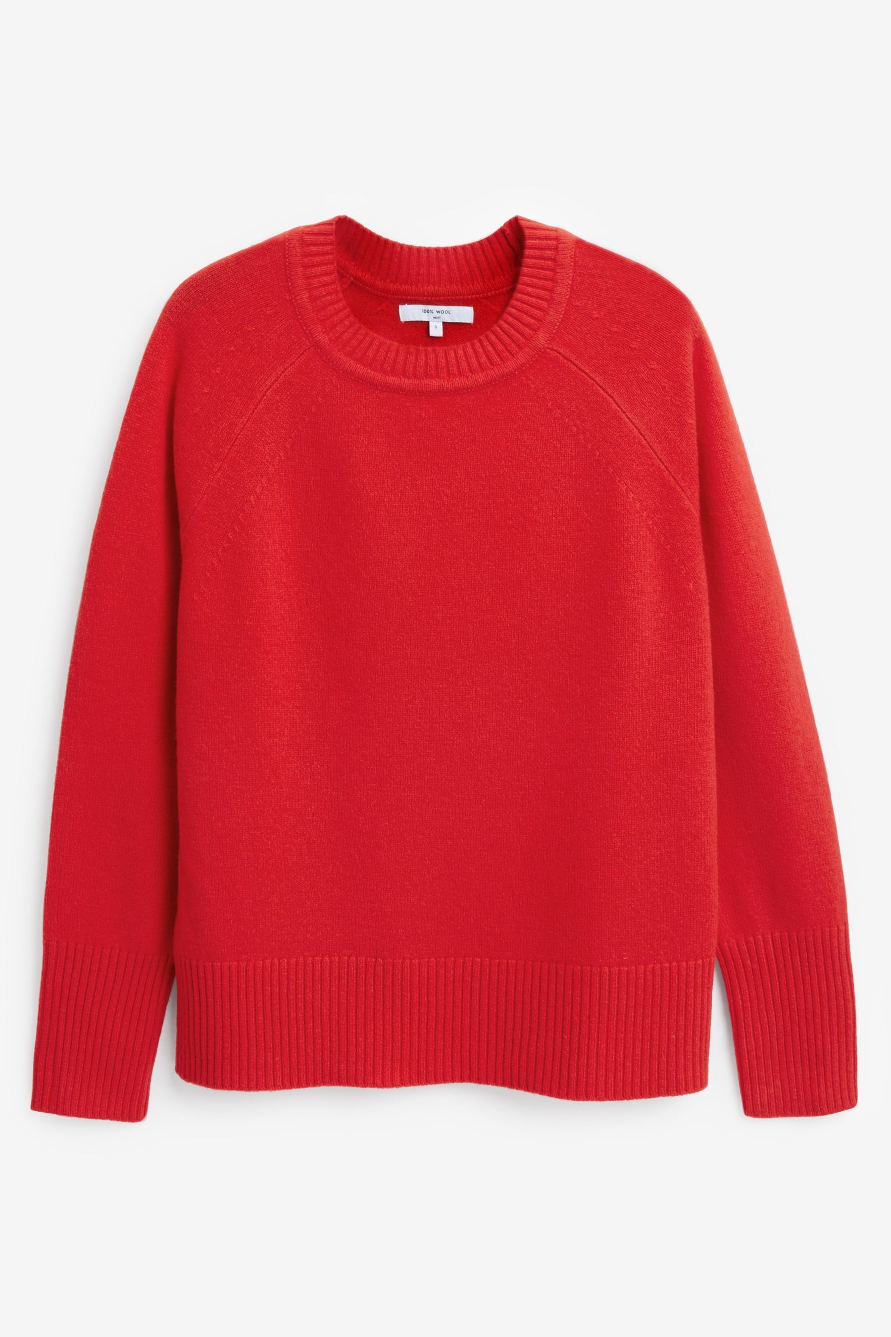 Red (1-tlg) Rundhalspullover Next Rundhals mit Lammwolle Premium-Pullover 100 %