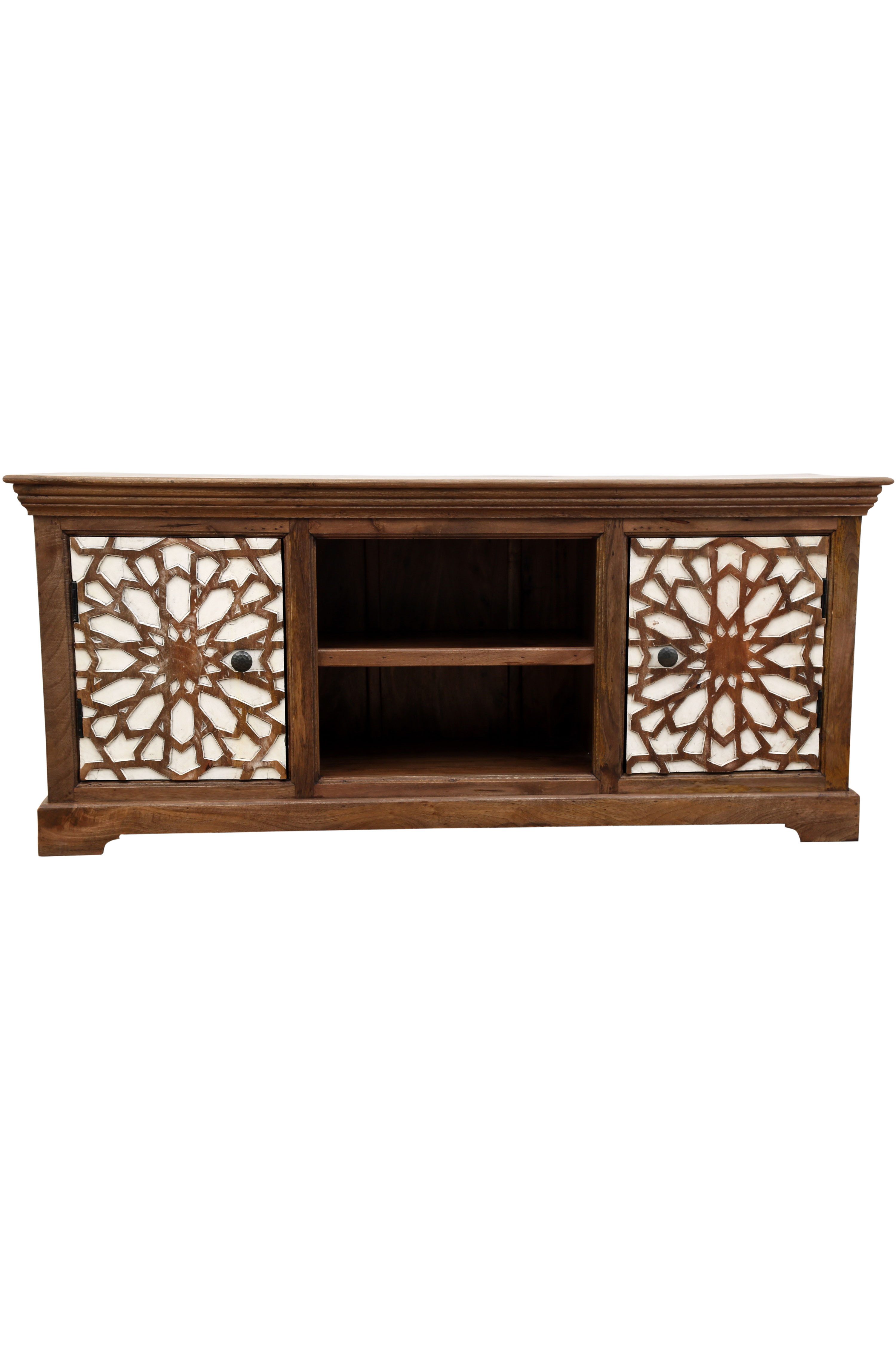 Marrakesch Orient & Mediterran Interior Lowboard Marokkanische Deko Fernsehschrank TV Hifi Schrank Rabat 150cm (1 St), Handarbeit
