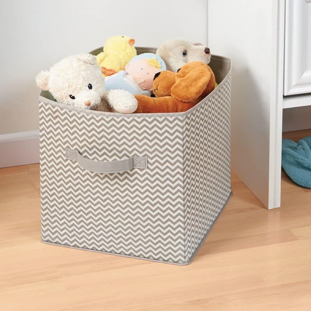 mDesign Aufbewahrungssystem Stoffkiste mit Griffen Aufbewahrungsbox Stauraum Organizer mDesign T