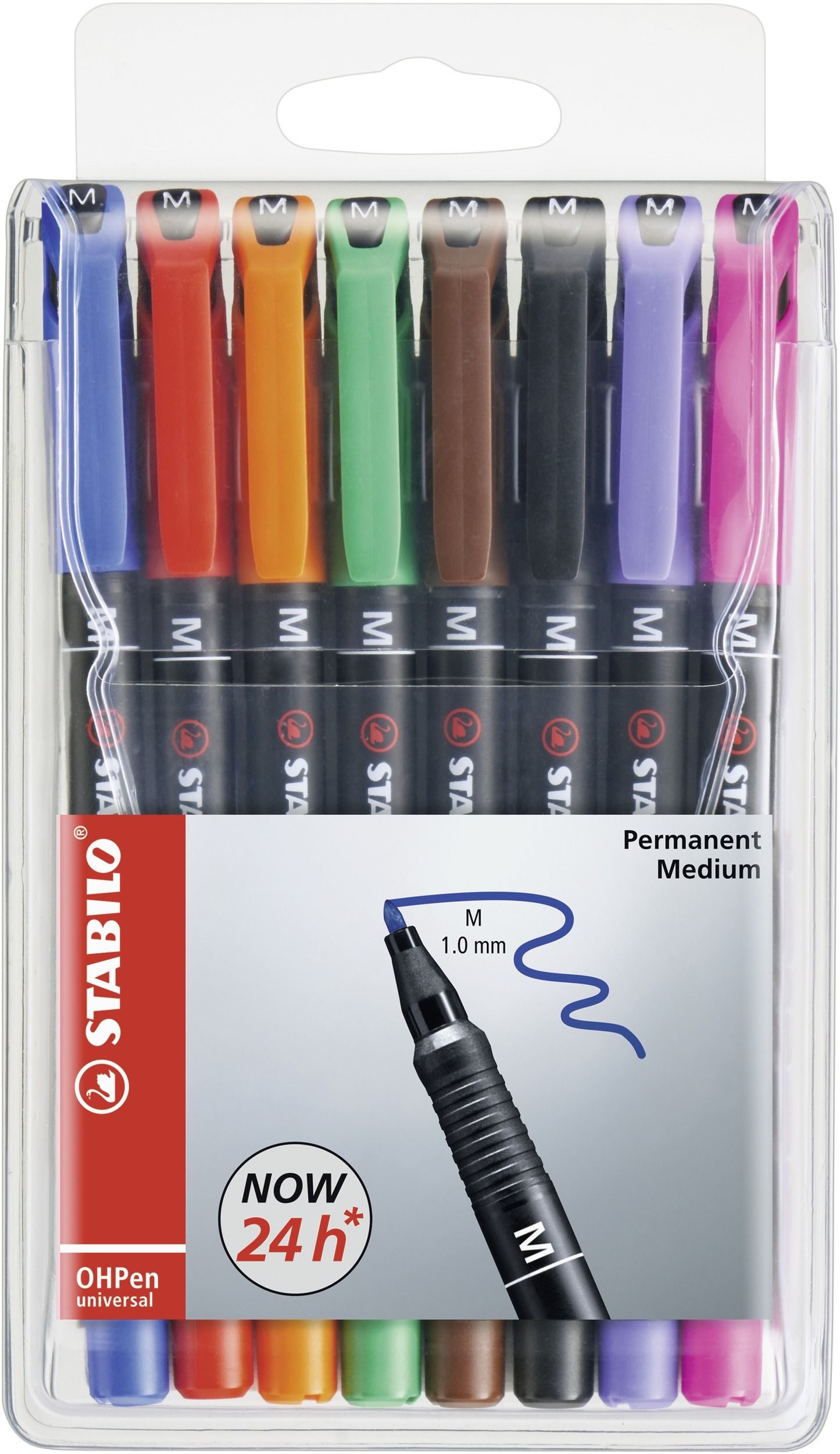 STABILO Folienstift OHPen universal - permanent medium - 8er Pack - mit 8 verschiedenen Fa