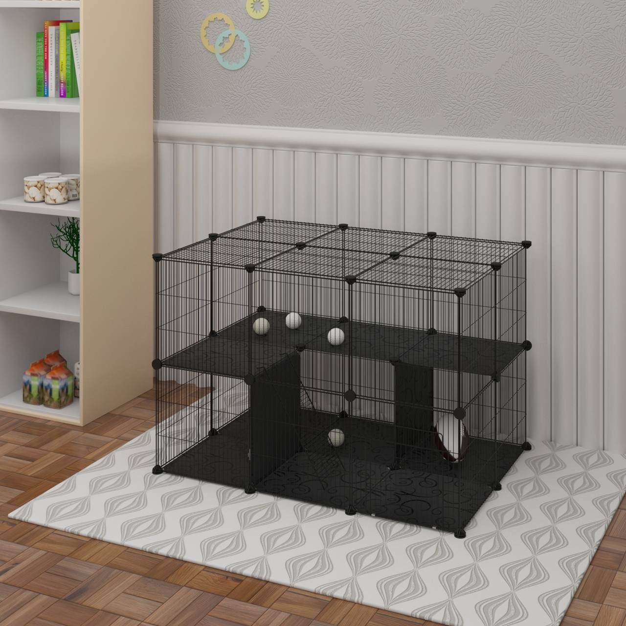 EUGAD Freigehege, mit Tür Treppe DIY günstig online kaufen