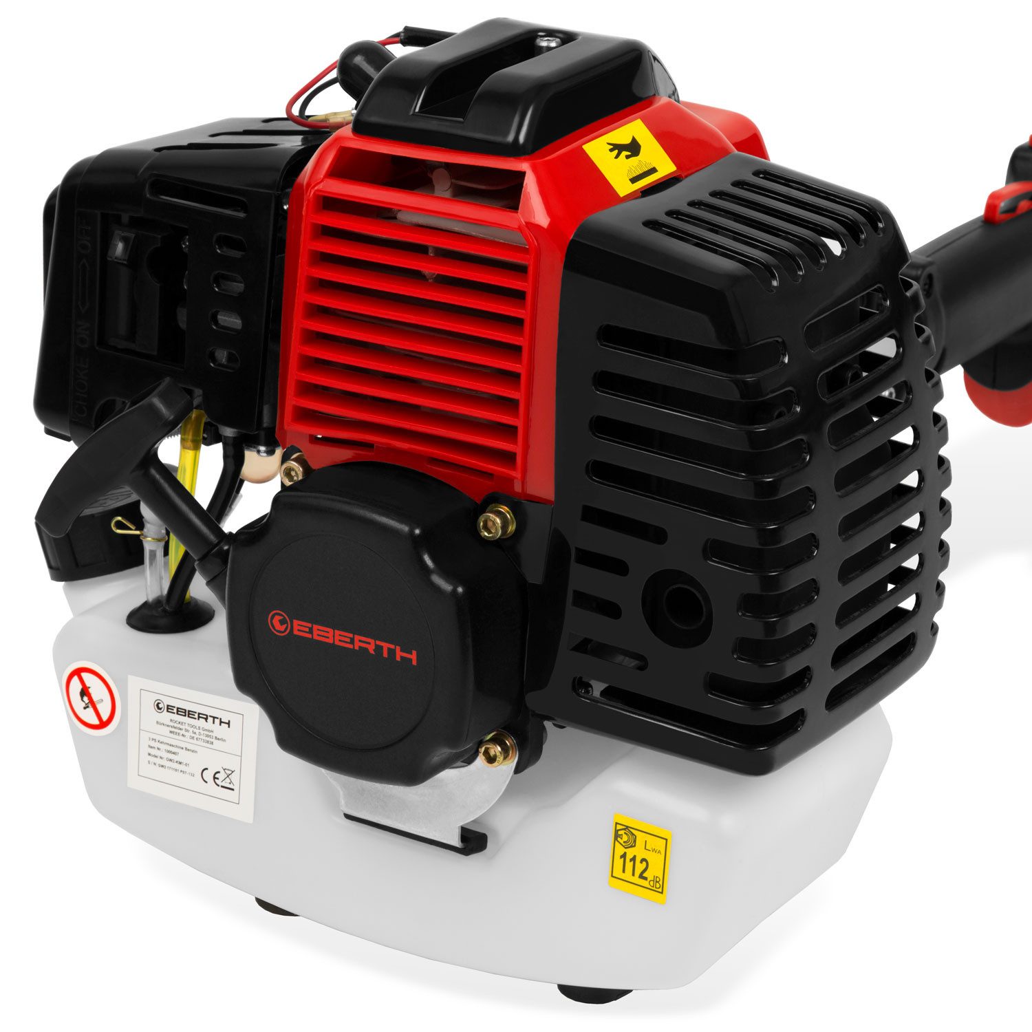 EBERTH Benzin-Kehrmaschine Kehrmaschine Motorbesen Kehrbesen Benzin 3PS, 2-Takt Motor, 52ccm, mit Tragegurt