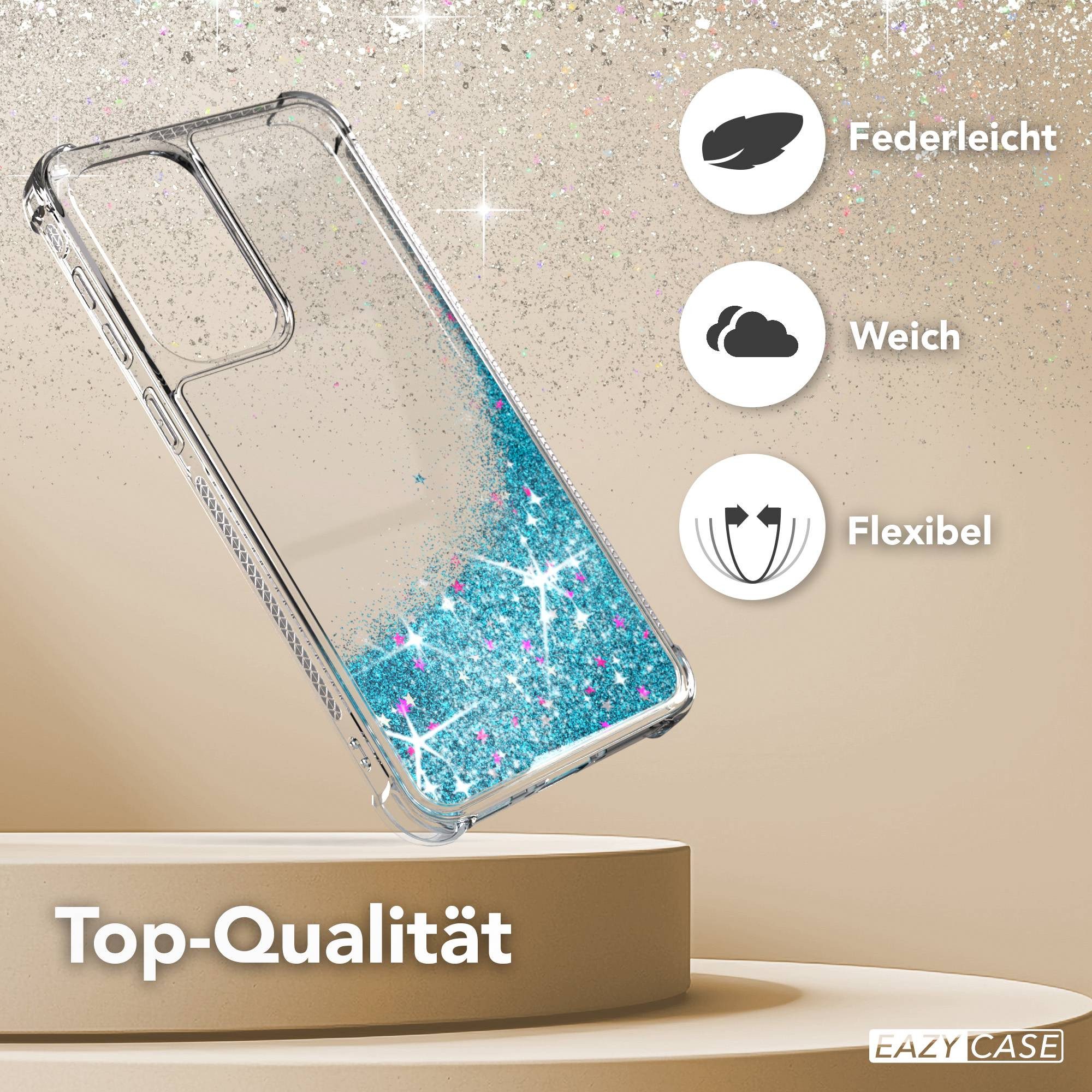 EAZY CASE Handyhülle Liquid Glittery Case für Samsung Galaxy A37 6,7 Zoll, Gloss Slimcover Girly Backcover Bling Phone Case kratzfeste Cover Blau – Bild 3 von 5