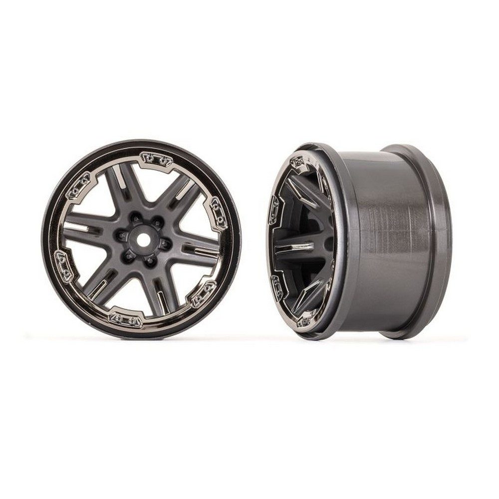Modellbausatz Traxxas RXT 2.8 Felge grau/schwarz-chrom 12mm (2) TRX-6772-BLKCR