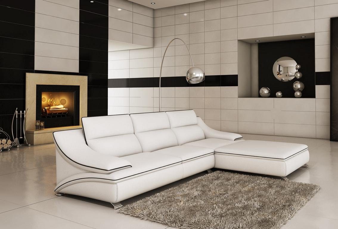JVmoebel Ecksofa Design Polster Eck Sofa Couch Leder Sofas