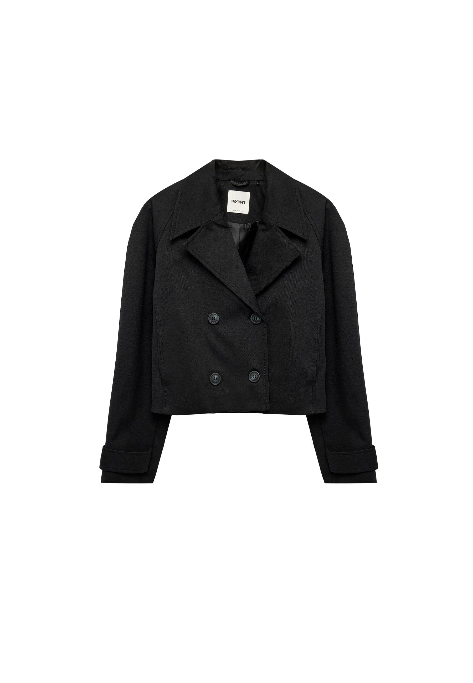 Koton Trenchcoat Koton Baumwoll-Zweireihige Gabardinjacke