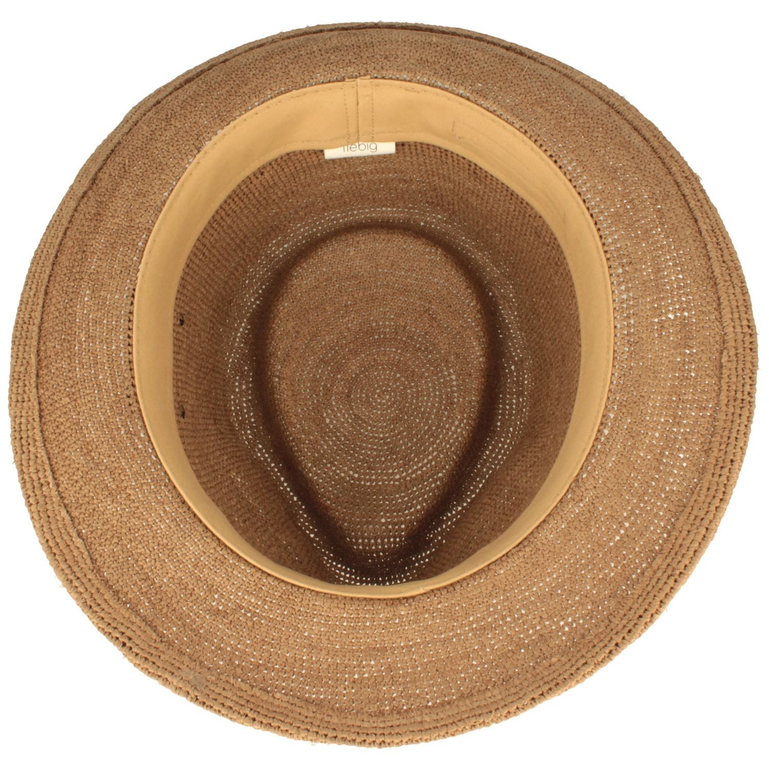 Fiebig Strohhut Modischer Trilby aus feinem Raffia Stroh mit breitem Ripsband