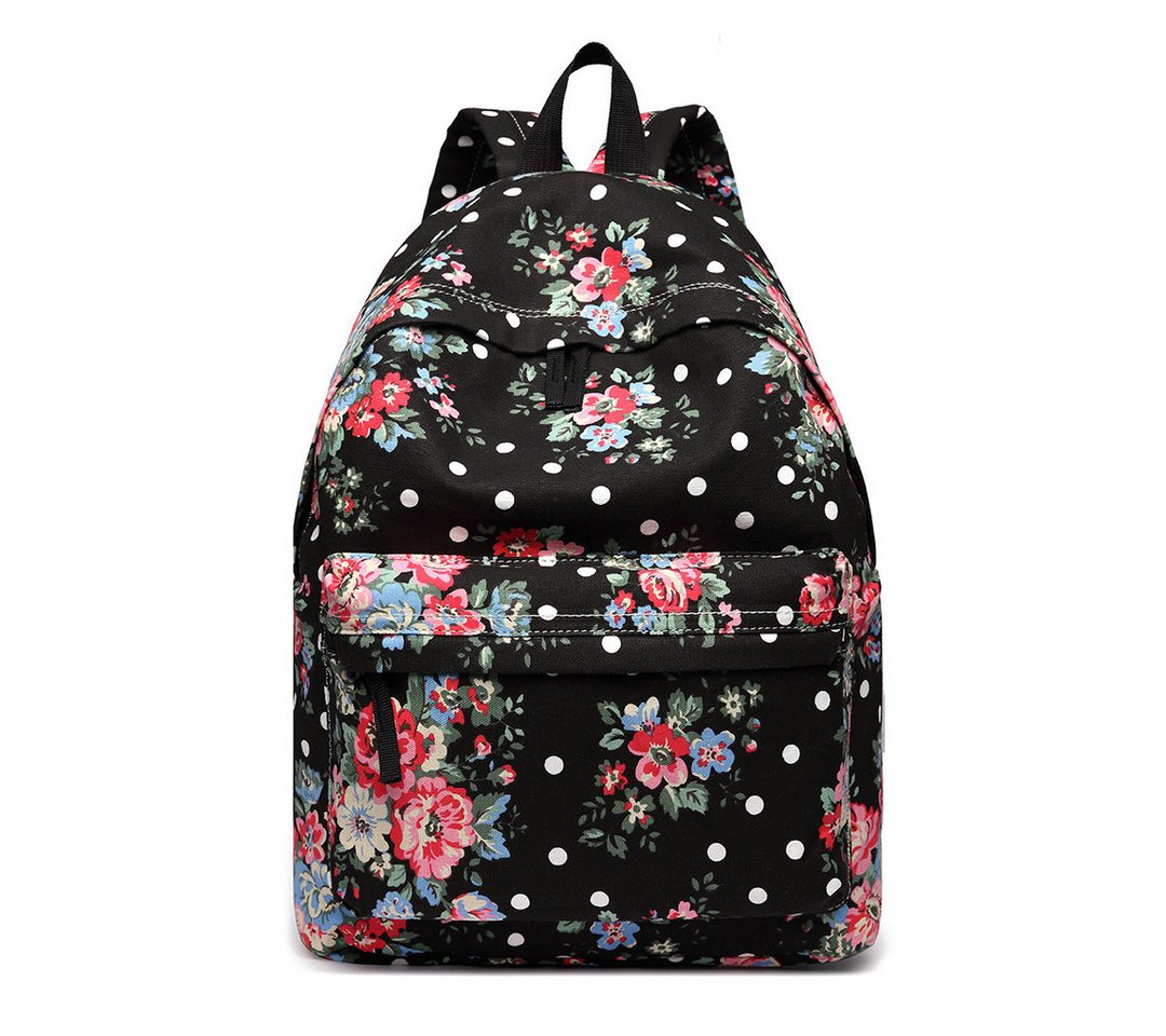 KONO Schulrucksack Schultasche Mädchen Teenager Damen Vintage Canvas Rucksack