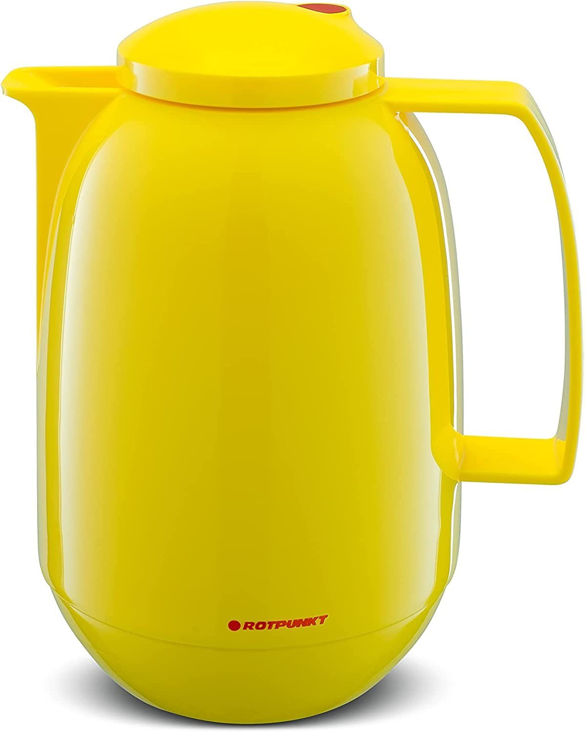 ROTPUNKT Isolierkanne hochwertige Isolierkanne 1,0 Liter I Glaseinsatz Ivoller Geschmack 660, 1 l, (honey melon), Glaskolben aus doppelwandigem Rosalin-Glas