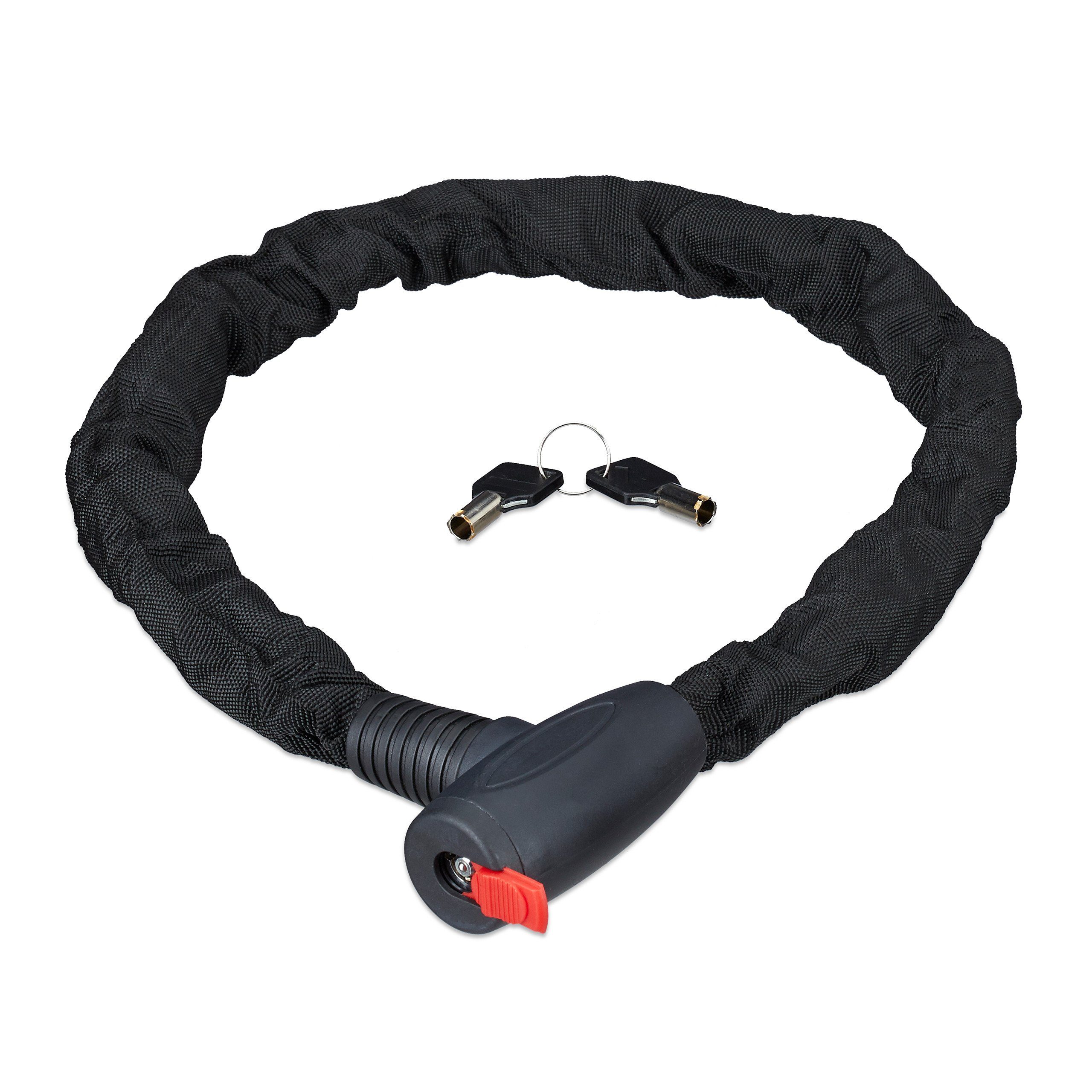 relaxdays Kettenschloss SECURE 100cm (3-tlg)