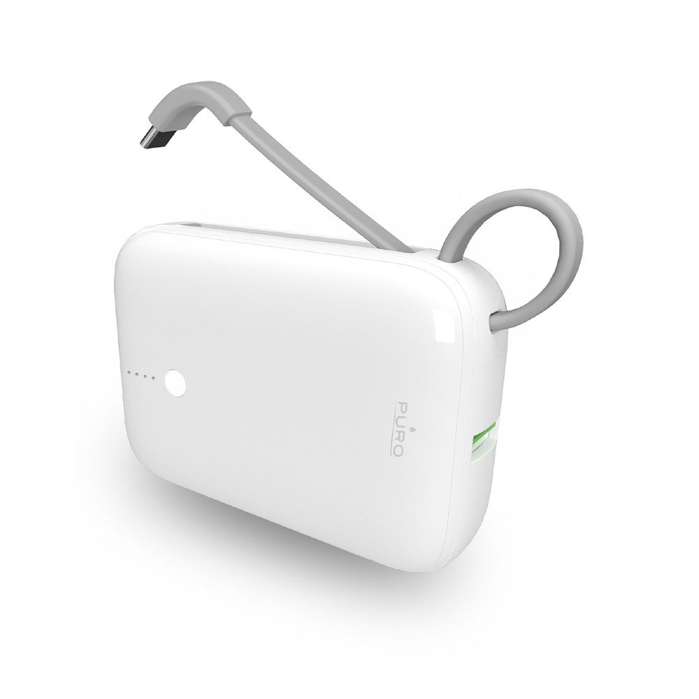 Puro Zusatzakku Reiseakku Handyladegerät Powerbank Power Link 10 Plus PD 10000 mAh (3,7 V, 1 St), integriertes USB-C-Kabel, 20 W Power Delivery