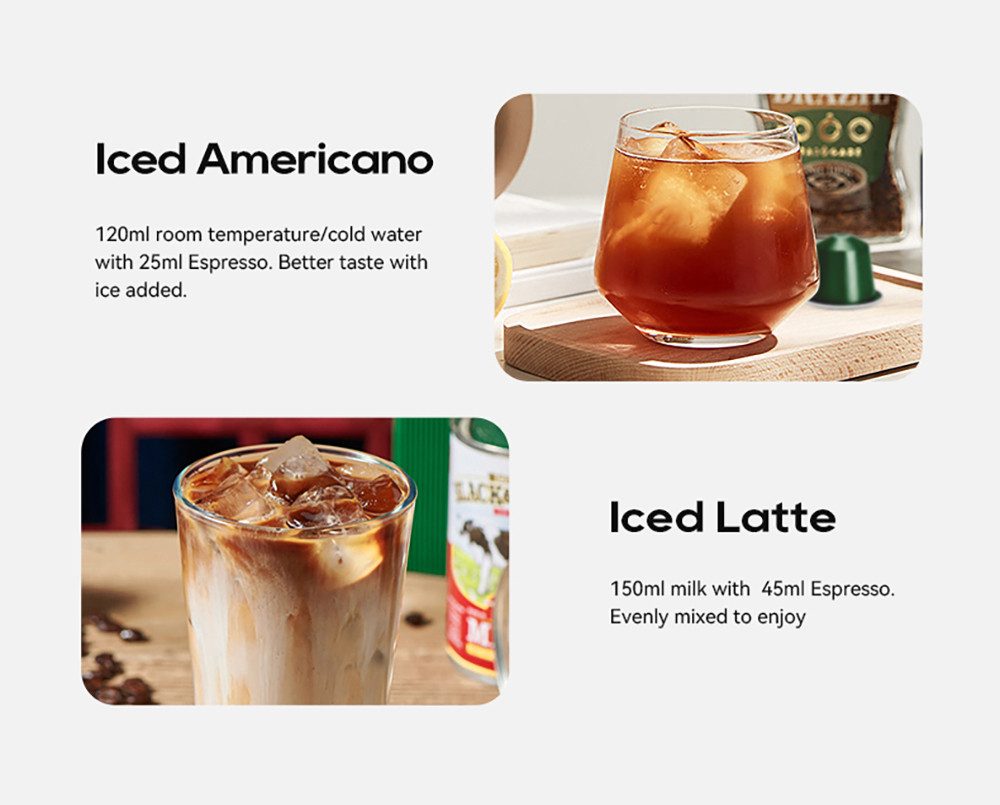 HiBREW Kapselmaschine, 5 in 1, Einstellbares Kaffeevolumen, Hochtemperatur-Dampf