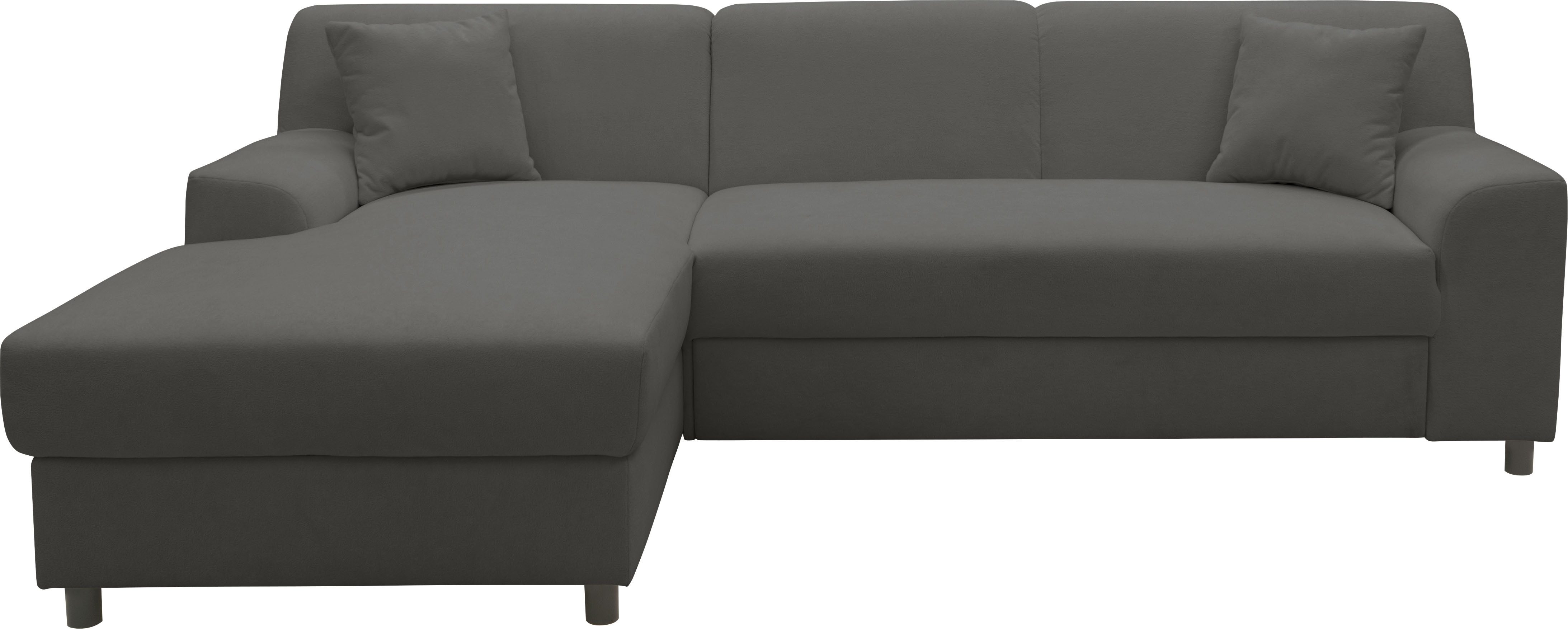 DOMO collection Ecksofa Turah 2, mit aktuellem Cordbezug, mit Federkern, mit Bettfunktion, B/T: 241/146 cm, inkl. Zierkissen, Schlafsofa, Unser Dauertiefpreis