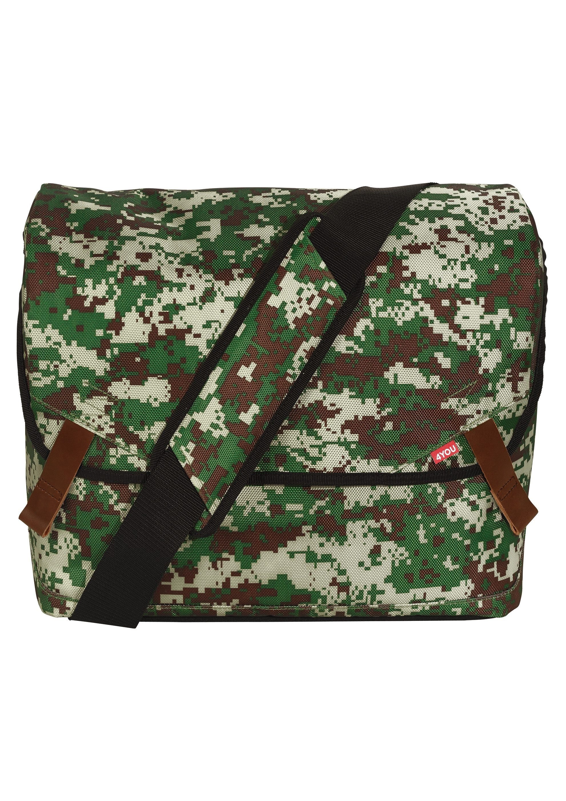 4YOU Umhängetasche Messengerbag, Camouflage, mit Laptopfach