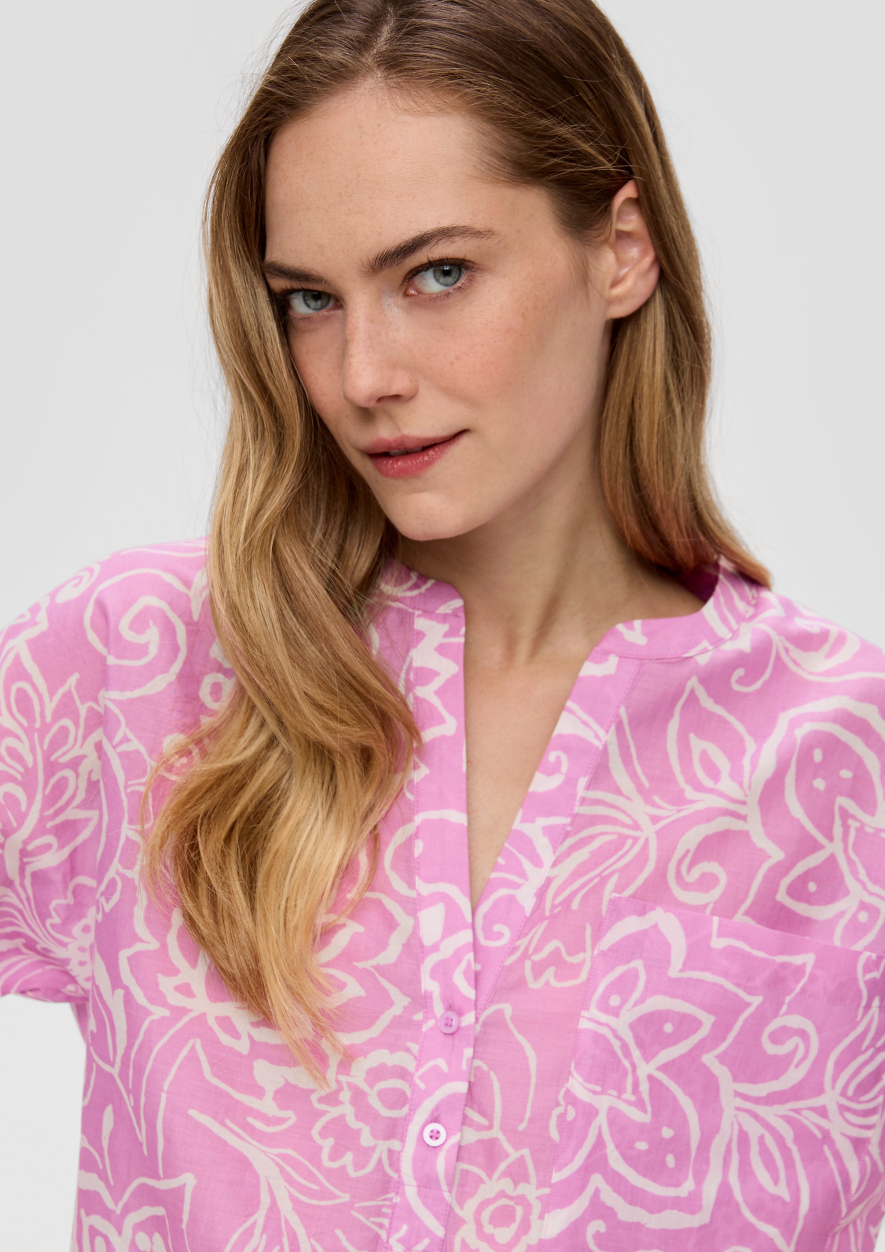 s.Oliver Kurzarmbluse Baumwollbluse mit Fledermausärmeln und günstig online kaufen