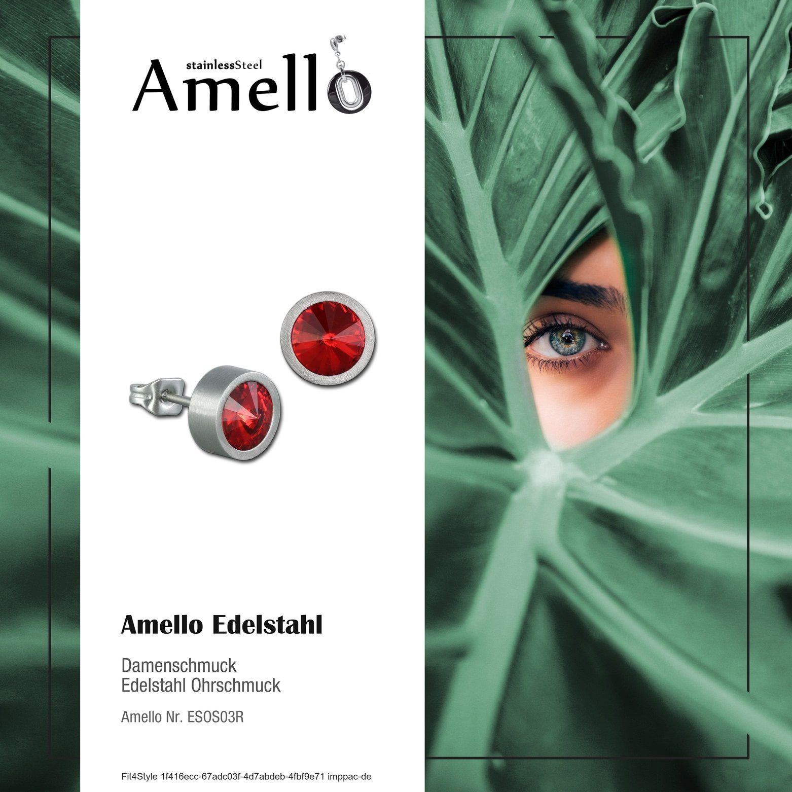 Amello Paar Ohrstecker Amello Ohrringe Edelstahl Ohrstecker rund (Ohrstecke günstig online kaufen