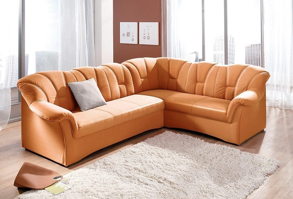 DOMO collection Ecksofa Papenburg B/T/H: 242/190/84 cm L-Form, wahlweise mit Bettfunktion, Langer Schenkel links oder rechts