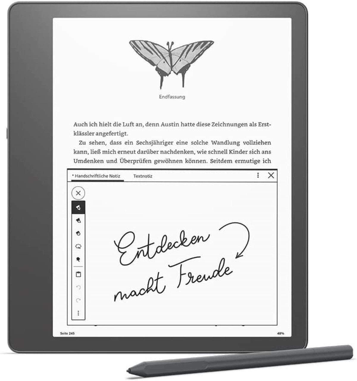 Amazon Kindle Scribe Premium-Eingabestift, Lesen, Schreiben, Zeichnen E-Book (10.2", 32 GB, Kindle OS, nicht zutreffend)