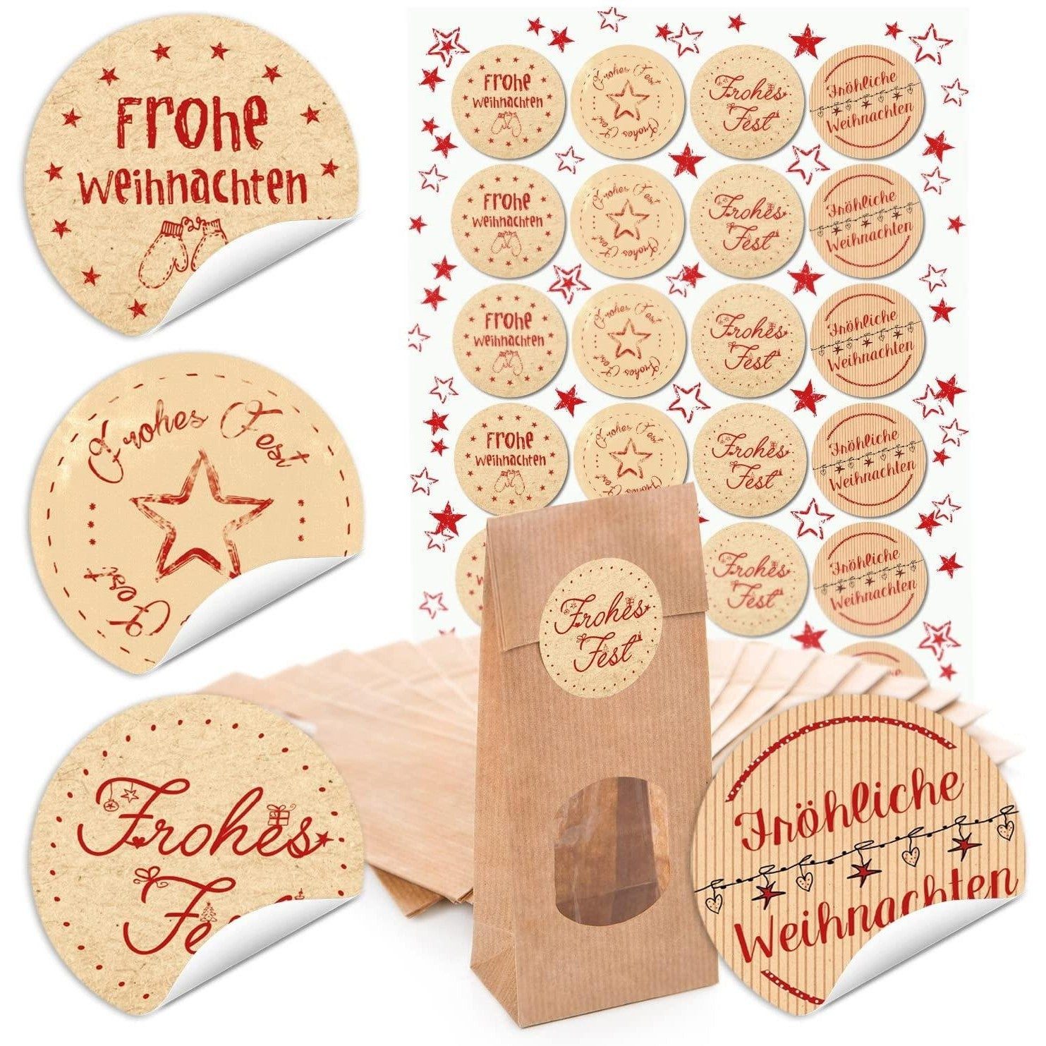 Logbuch-Verlag Dekofigur Kekstüten mit Sichtfenster und Weihnachtsaufkleber günstig online kaufen