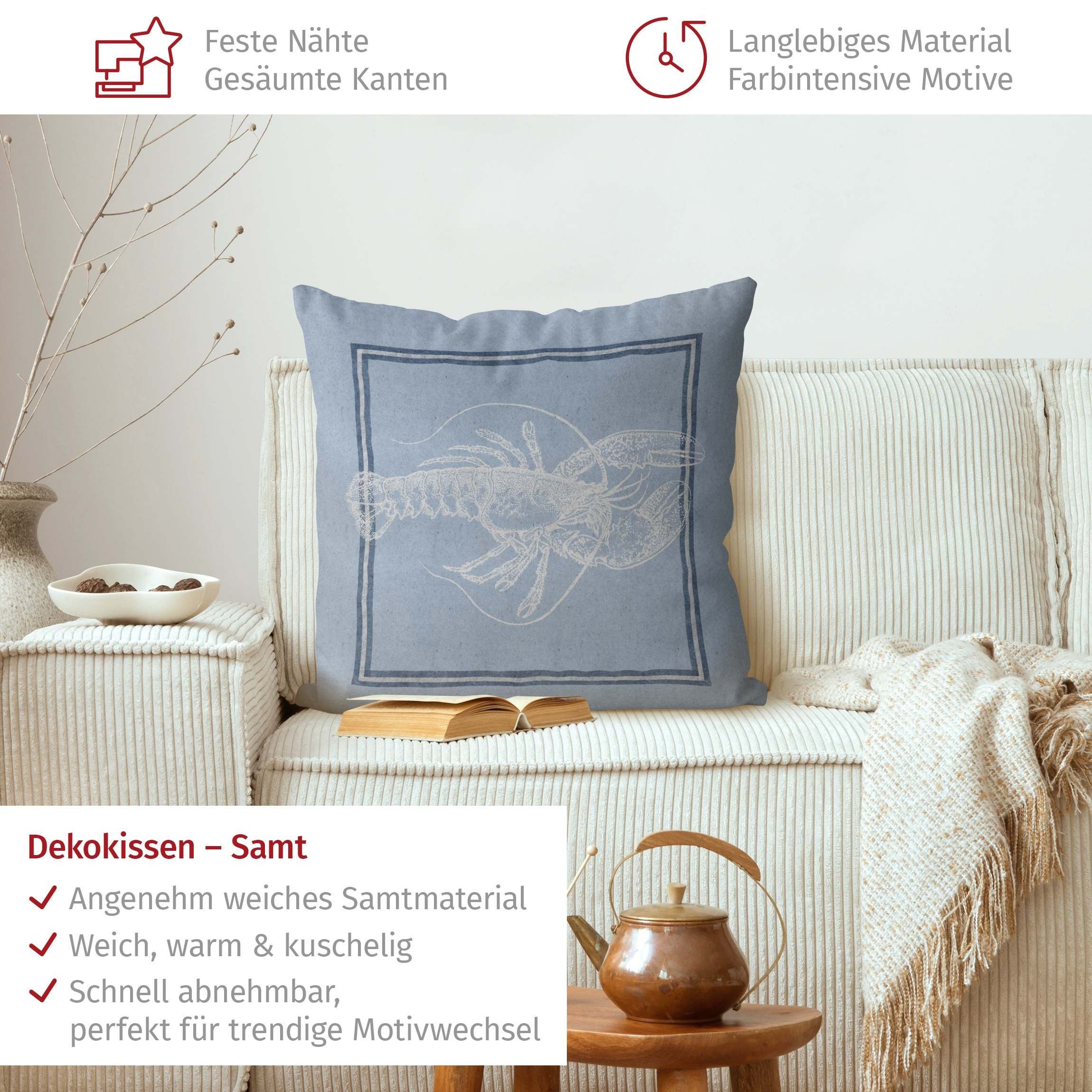 Bilderdepot24 Dekokissen drinnen Kissenhülle/ Sofakissen/ Zierkissen Kissenhülle blau Strand Il, Bezug mit / ohne Füllung Zierkissen Outdoor Sofa Bett