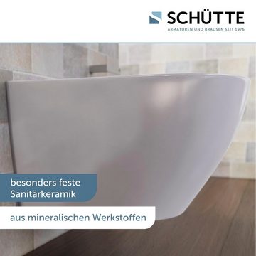 Schütte Tiefspül-WC TASSONI BOWL, wandhängend, Abgang waagerecht, spülrandlos, pflegeleicht