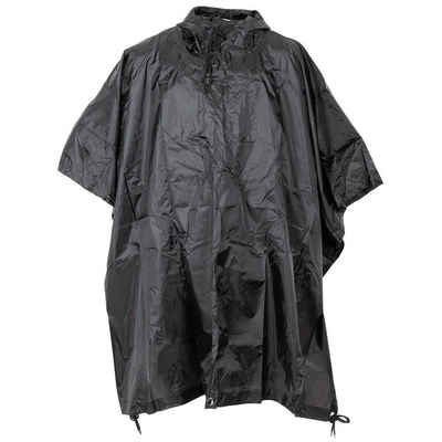 MFH Regenponcho Regen Poncho, Rip Stop, schwarz, ca. 144 x 223 cm