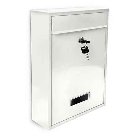 relaxdays Aufbewahrungsbox Briefkasten Design 35 cm Farbauswahl, Weiß