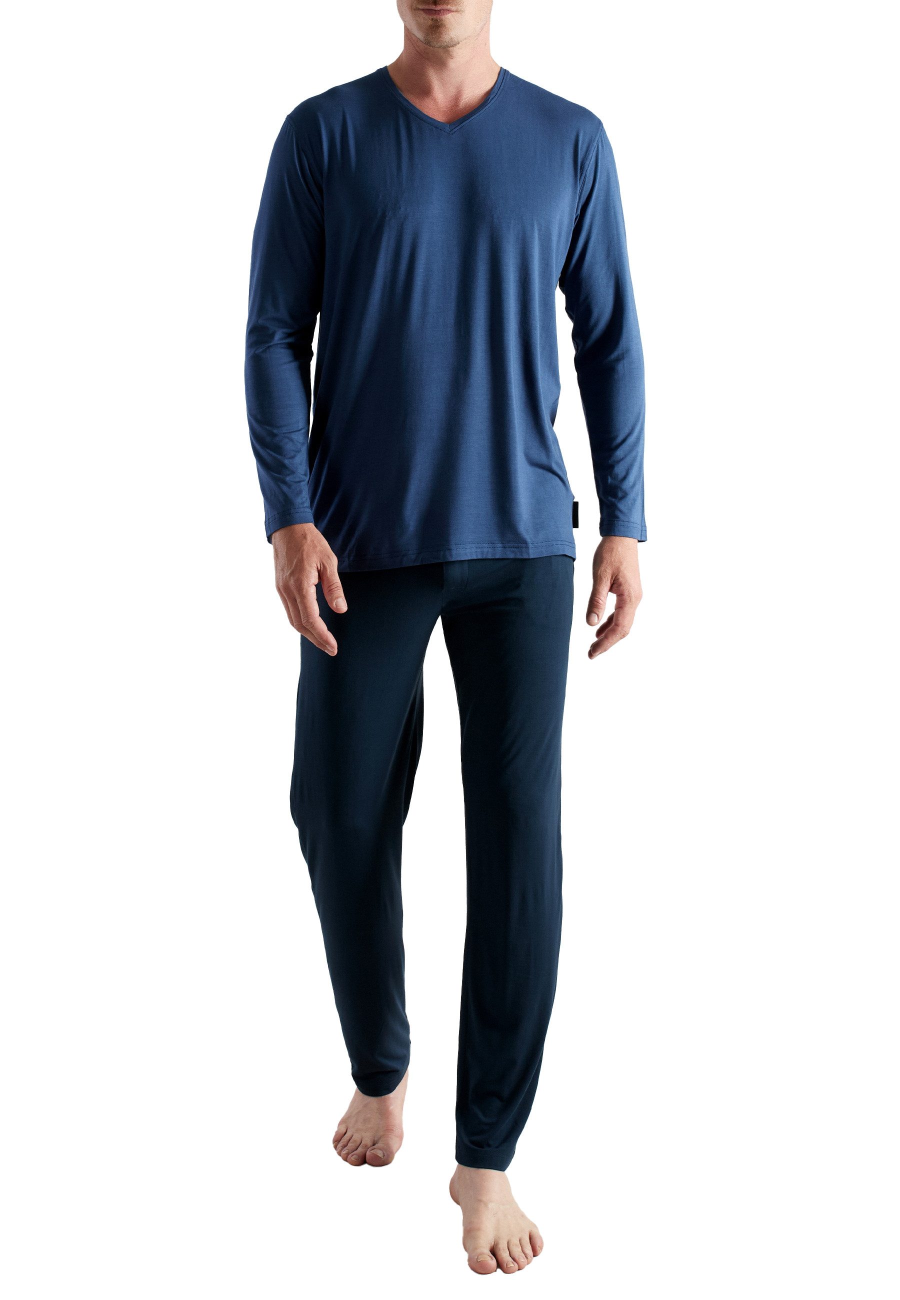 Pyjama CECEBA Herren Pyjama blau uni