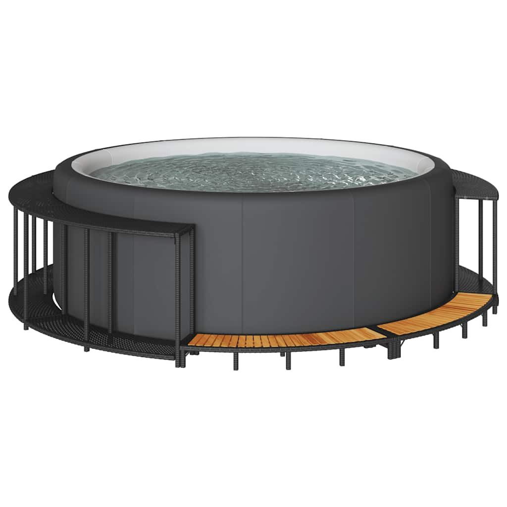 vidaXL Poolleiter, Whirlpool-Umrandung mit Stauraum Holztreppe günstig online kaufen