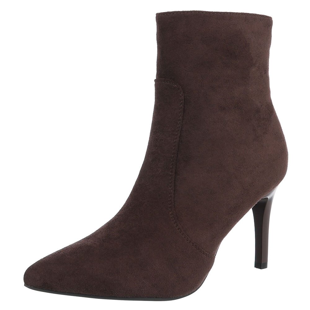 Ital-Design Elegante Ankle Ботинки für Damen mit hohem Absatz High-Heel-Stiefelette (90153139) Pfennig-/Stilettoabsatz Сапогиetten in Braun