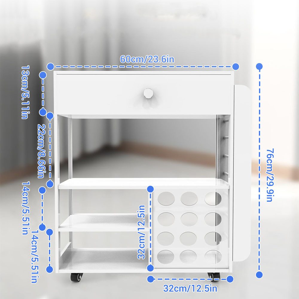 GarveeMore Standregal Rollenhalter-Basteltisch mit Werkzeugwagen & Regal günstig online kaufen
