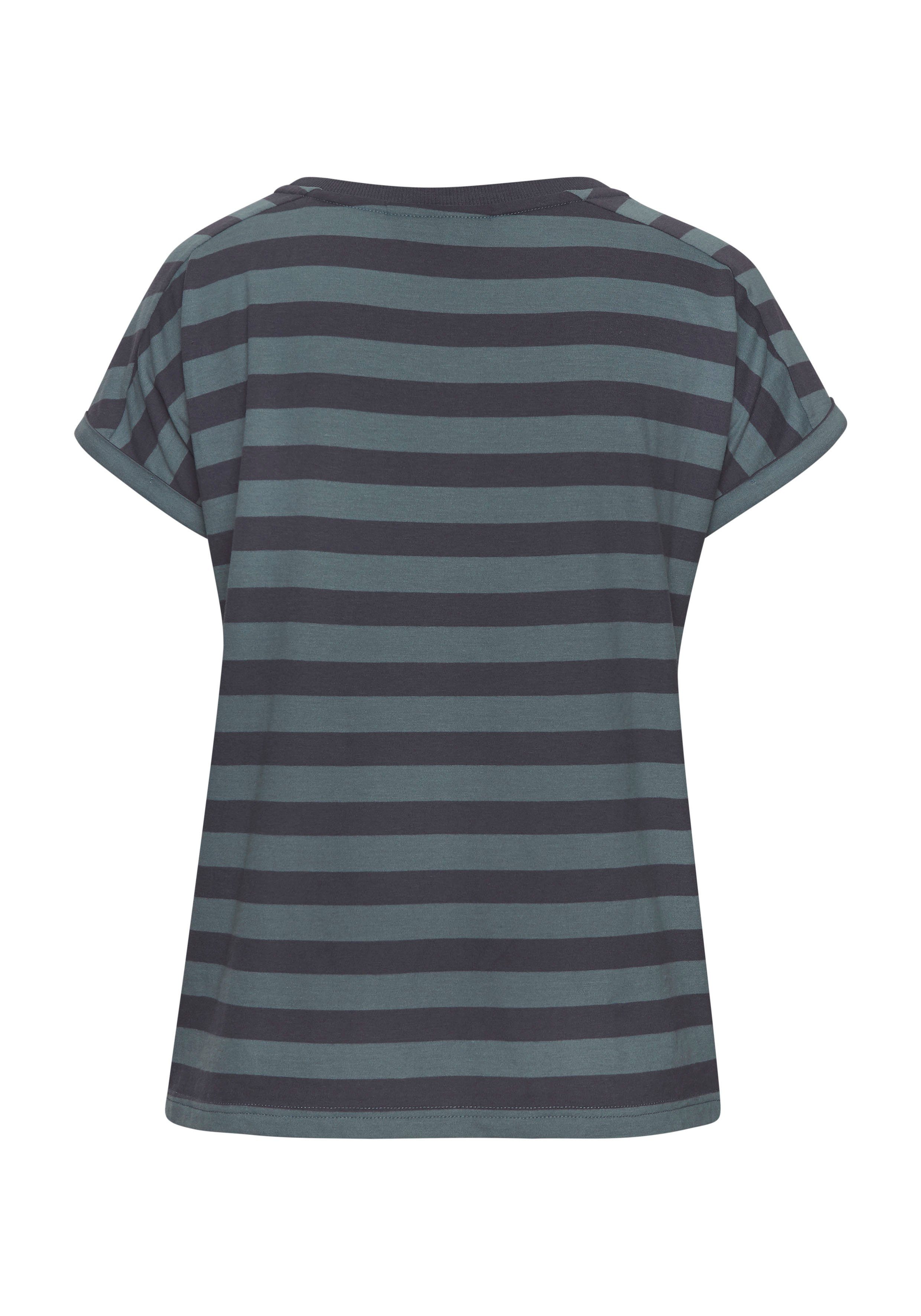 Elbsand T-Shirt Calisa mit Streifenmuster, sportliches Kurzarmshirt aus Baumwoll-Mix – Bild 4 von 5