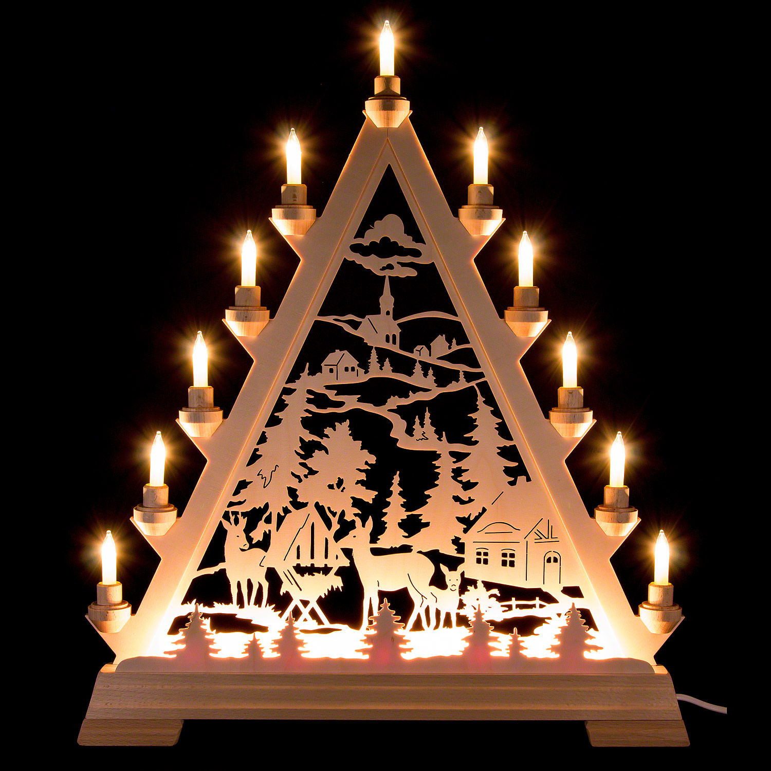 Kunstgewebe Taulin Schwibbogen Lichterspitze Forsthaus (56cm) von Kunstgewerbe Taulin