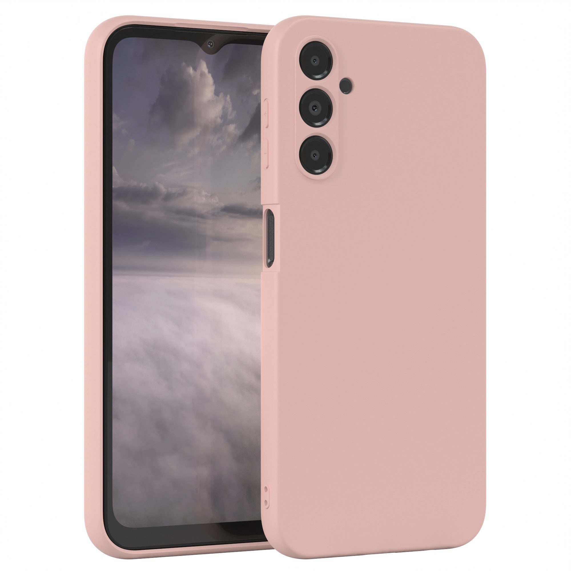 EAZY CASE Handyhülle für Samsung Galaxy A14 5G Hülle Silikon 6,6 Zoll, Hülle mit Kameraschutz Bumper Case Silikonschutzhülle Rosa / Altrosa