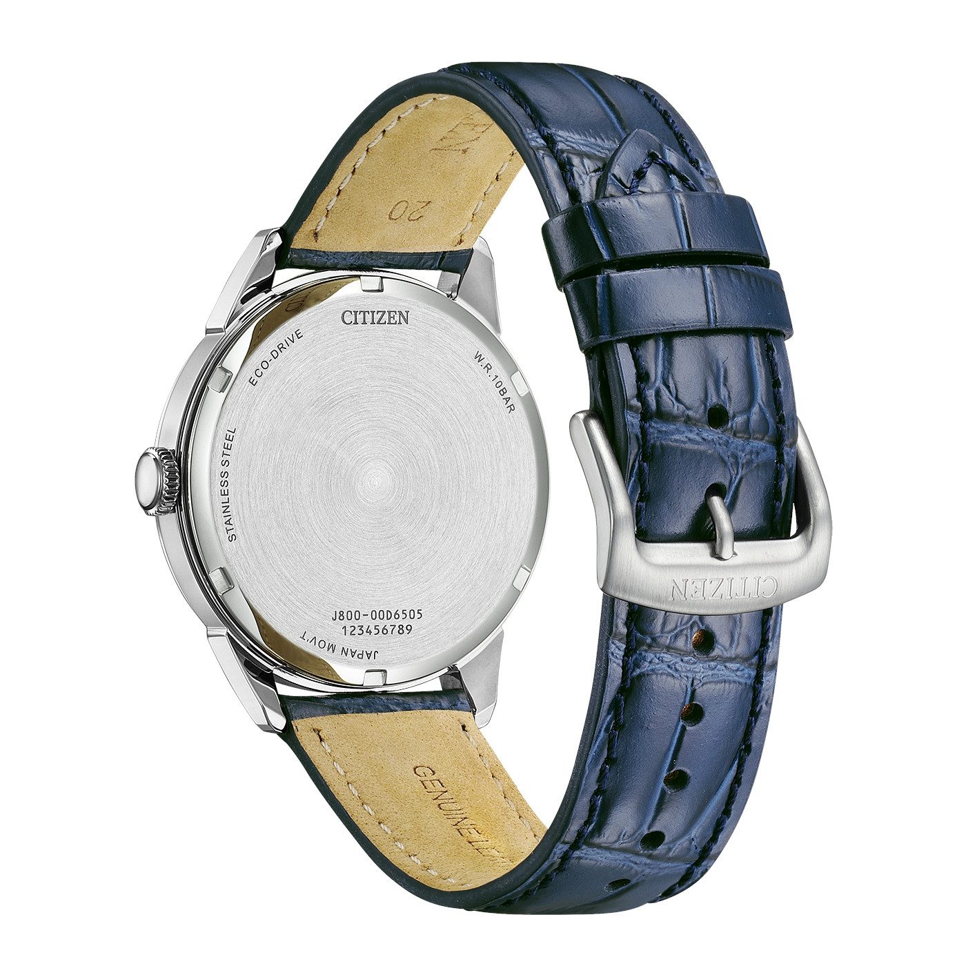 Citizen Solaruhr Eco-Drive Classic (C7 Design) AW0151-00LC, Armbanduhr, Herrenuhr, Lederarmband, analog, Big Date