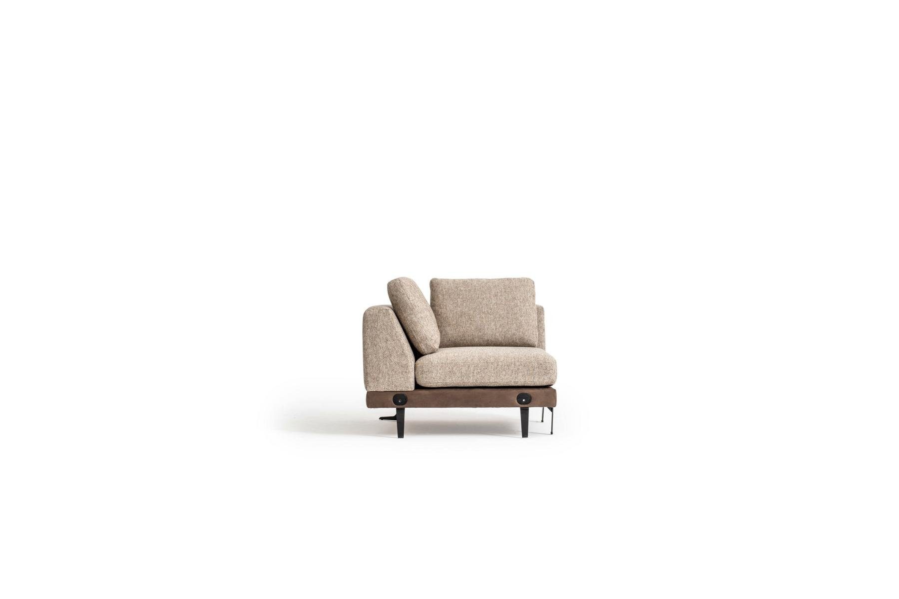 Teile, in Ecksofa Polster Couch, 4 Europe L-Form Ecksofa Moderne JVmoebel Beiges Wohnlandschaft Made