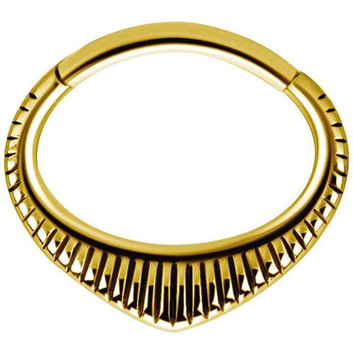 Karisma Piercing-Set Karisma Edelstahl 316L Hinged Septum/Daith Clicker Ring Ohrring Nase BSDX3 - Gold