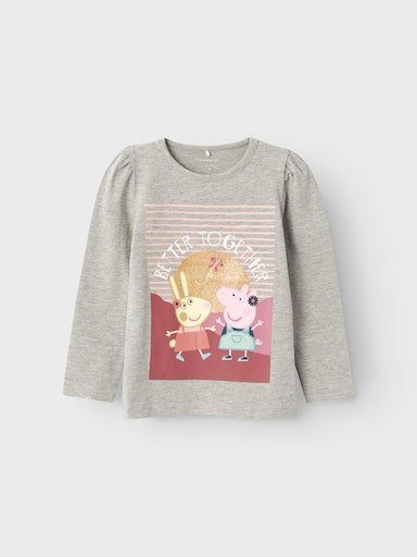 Name It Langarmshirt NMFANNA PEPPAPIG LS TOP CPLG Grey Melange