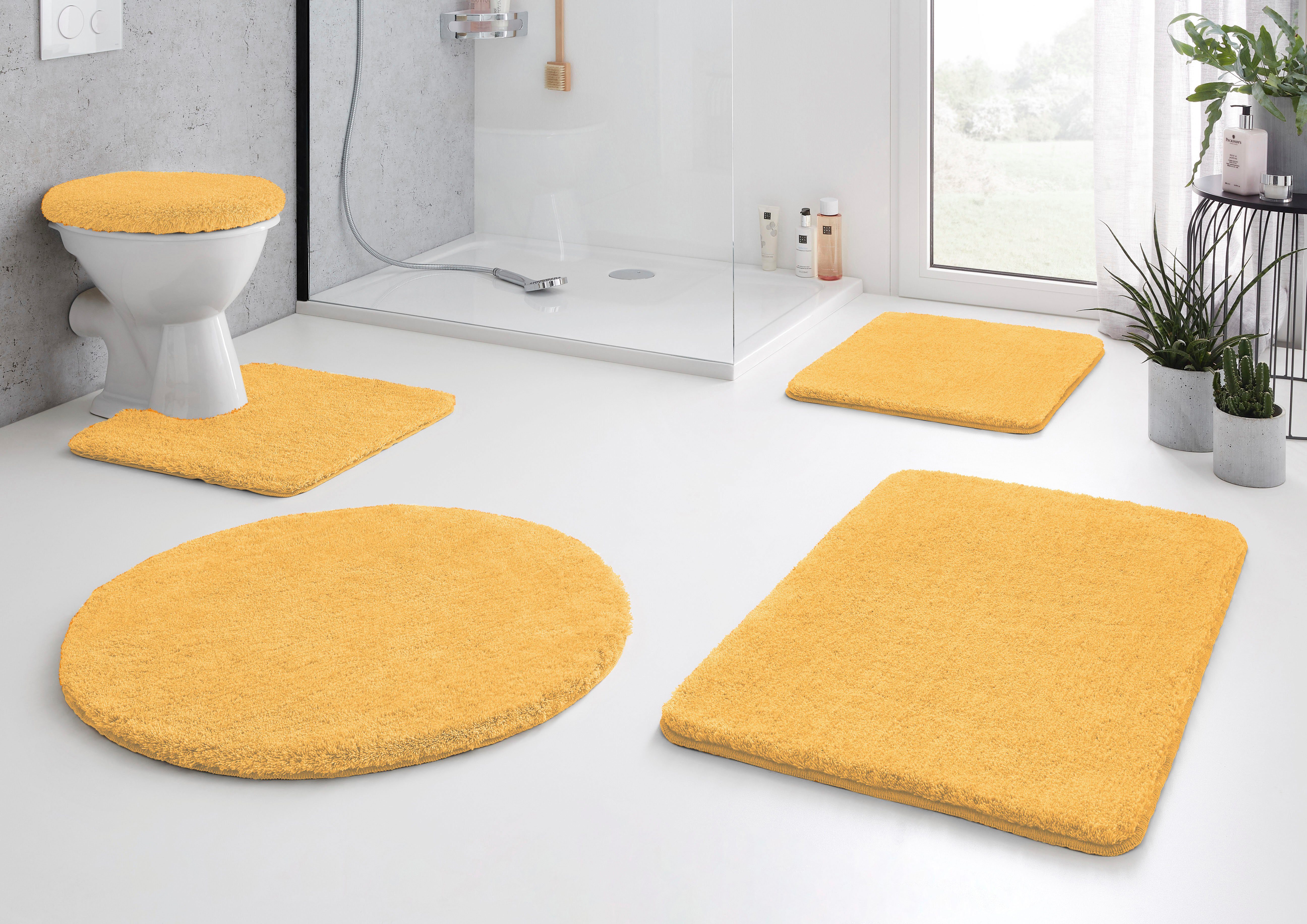 Kleine Wolke Badematte RELAX, Badvorleger, Badezimmer Teppich, Höhe 30 mm, rutschhemmend beschichtet, fußbodenheizungsgeeignet, Polyacryl, WC-Deckelbezug, WC-Deckelbezug, Badteppich, meliert, rechteckig, rund & als Set erhältlich
