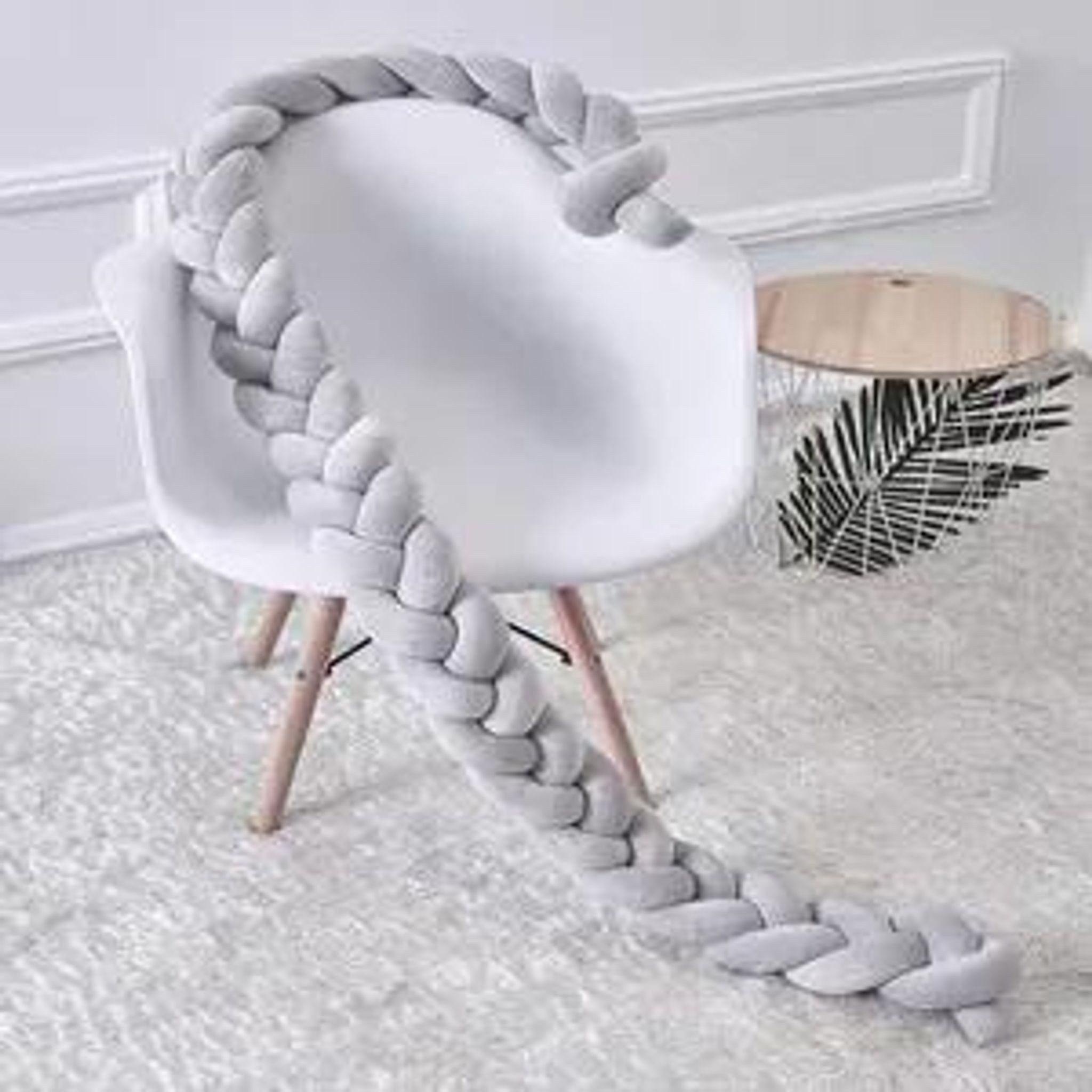Nestchenschlange Bettschlange Grau 200cm Baby Nestchen Bettumrandung Kantenschutz