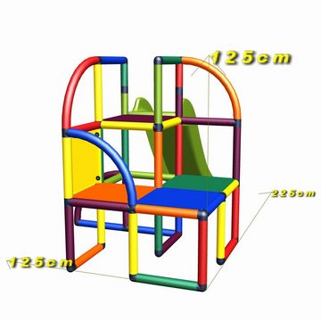 move and stic Klettergerüst OLAF Kletterburg mit Kinderrutsche, (Spiel Spar Set), erweiterbar mit move and stic Einzelteilen, Made in Germany