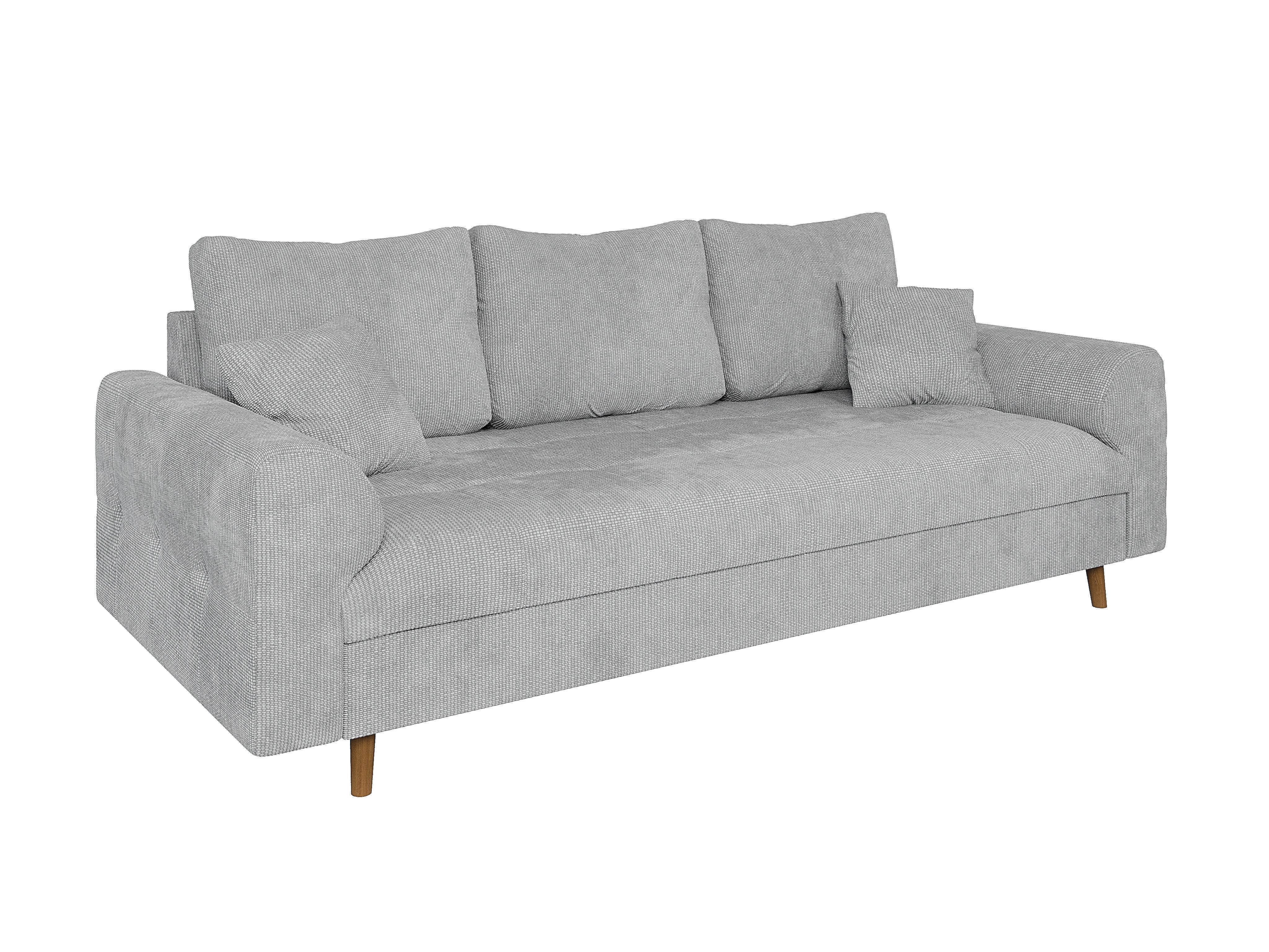 S-Style Möbel 3-Sitzer Sofa Kristian mit Braun Holzfüßen aus Chenille-Stoff günstig online kaufen