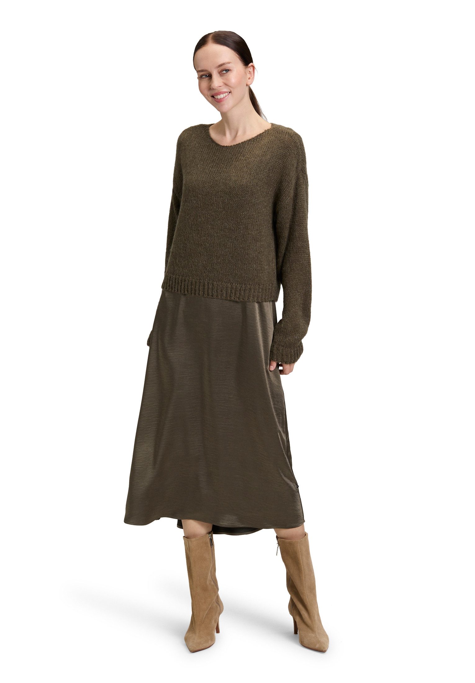 Vera Mont Druckkleid Damen Casual-Kleid zweiteilig Materialmix günstig online kaufen