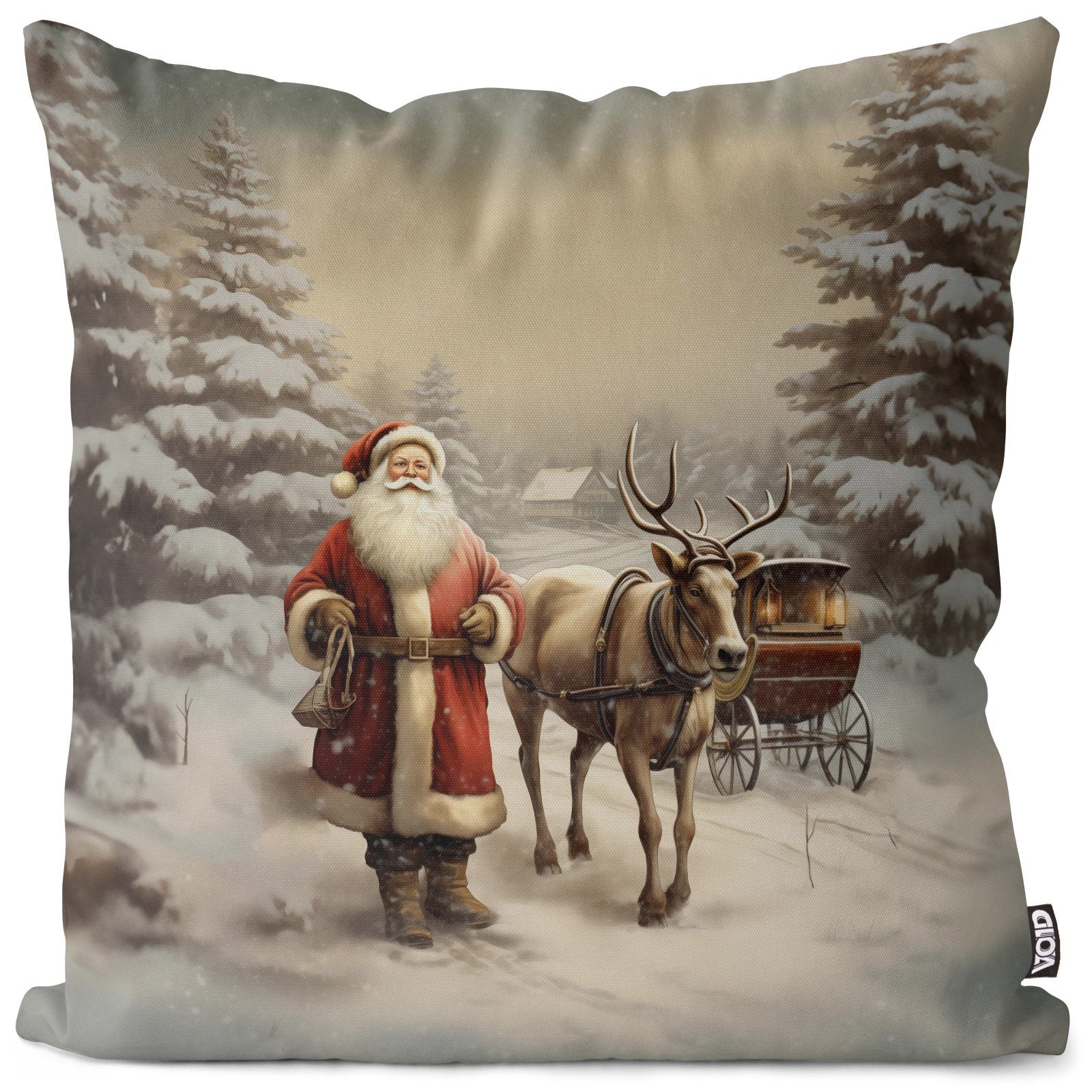 VOID Kissenbezug, (1 Stück), Weihnachtsmann Rentier Schlitten weihnachtsman günstig online kaufen