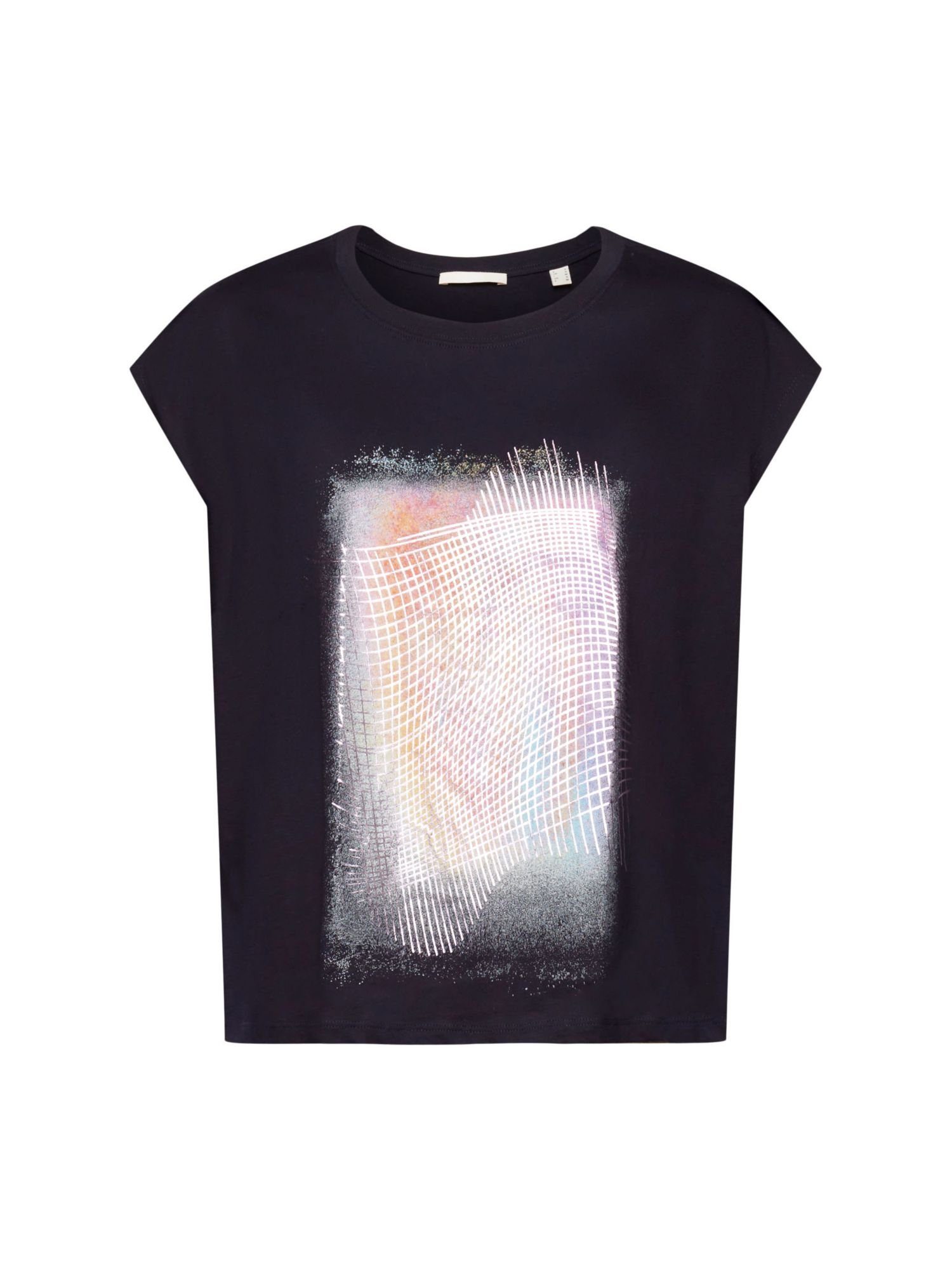 edc by Esprit T-Shirt Baumwoll-T-Shirt mit Frontprint (1-tlg) NAVY