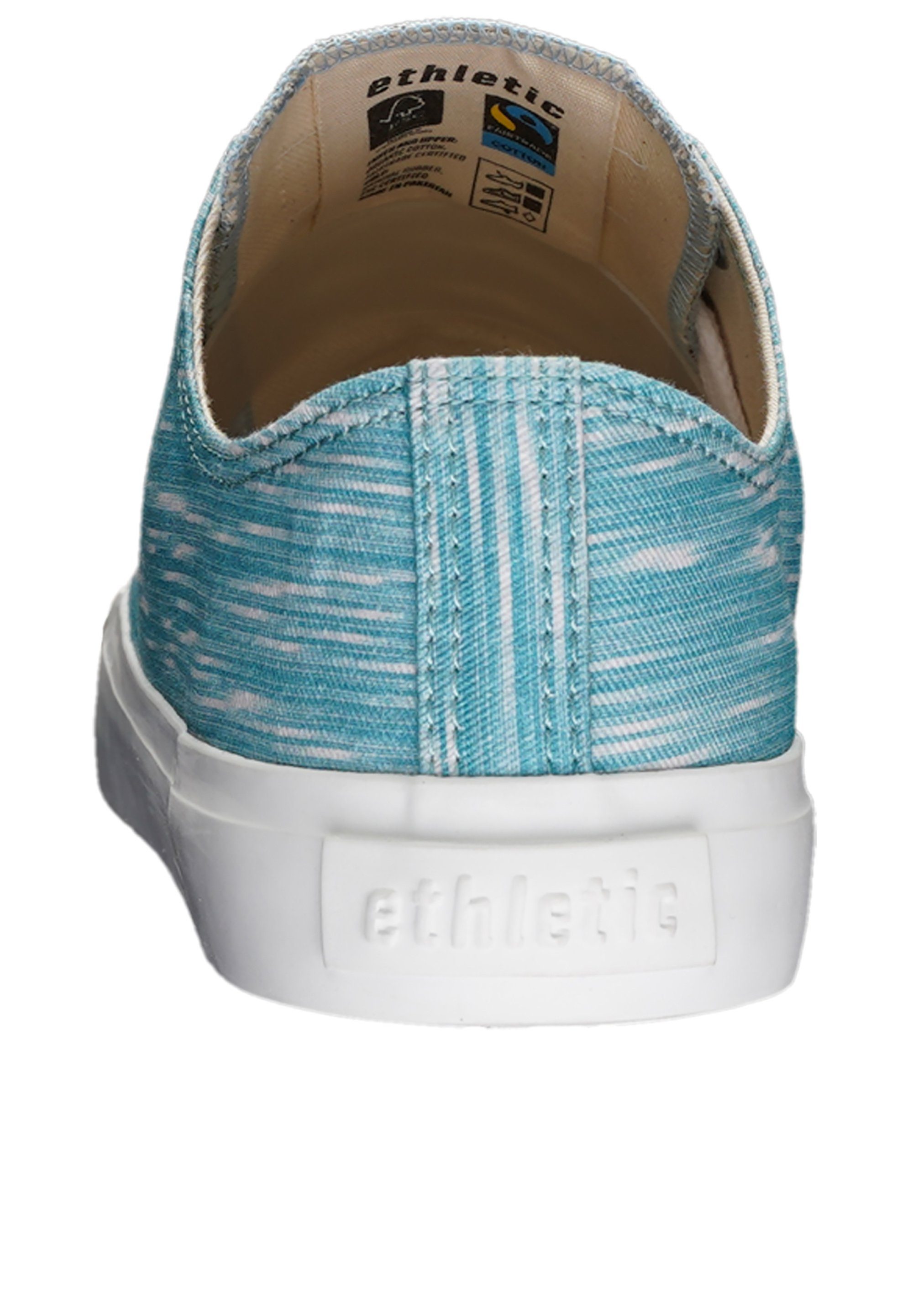 white Fair, White melange Sneaker aqua Nachhaltig Cut Fair ETHLETIC just Lo Trainer Cap Vegan,