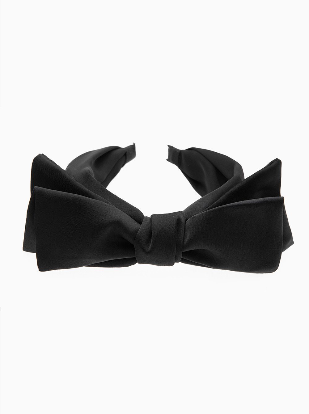 Haarband Schleife mit Haarreif Schwarz Haarreif Haareifen bezogen, Damen große Satin Satin axy