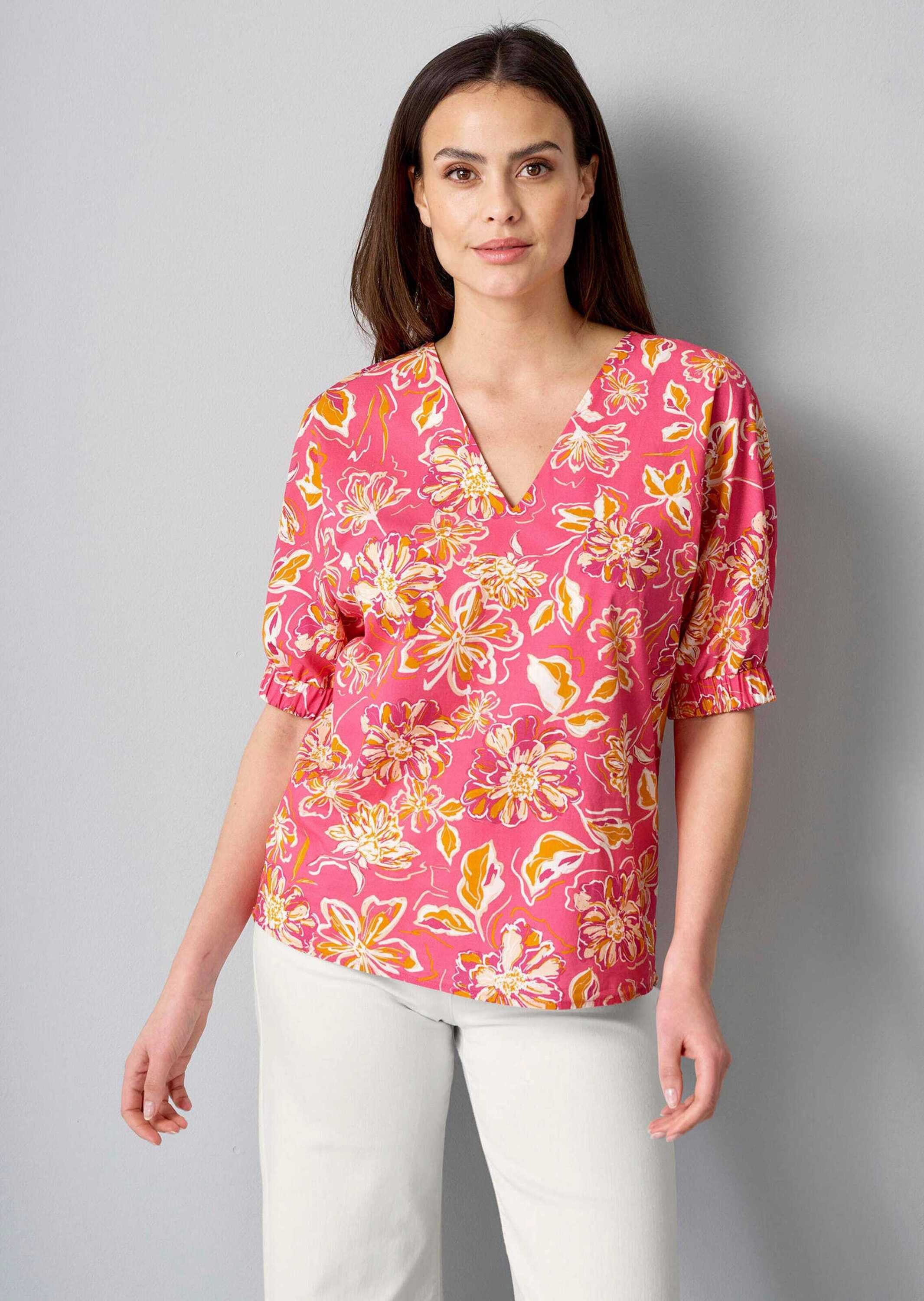 Schlupfbluse Bluse mit Gummizug am Ärmel