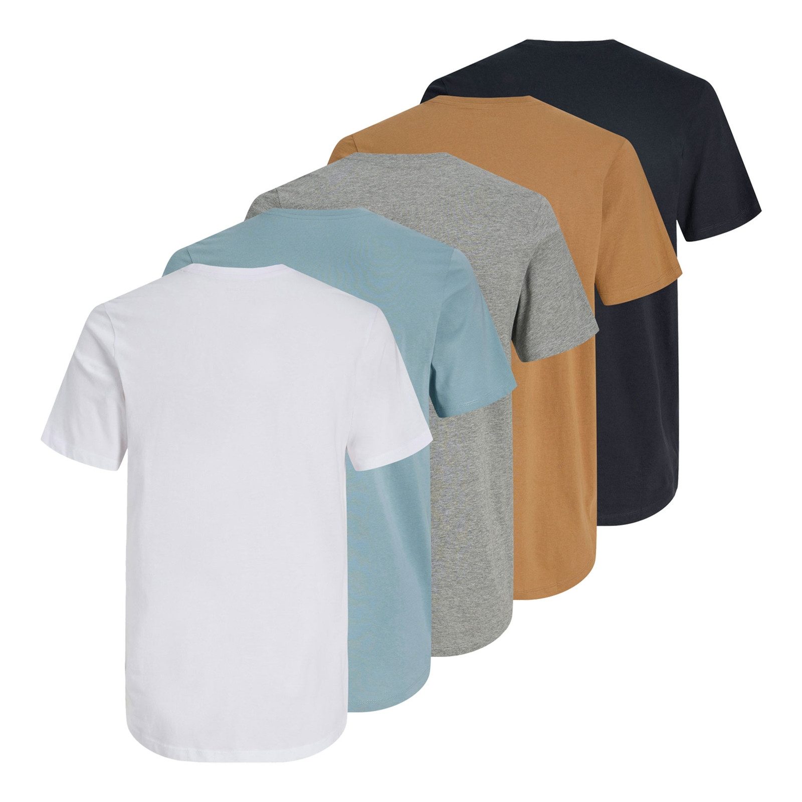 Jack & Jones T-Shirt Tee SS Crew Neck 5PK mit kleinem Logo auf der linken B günstig online kaufen